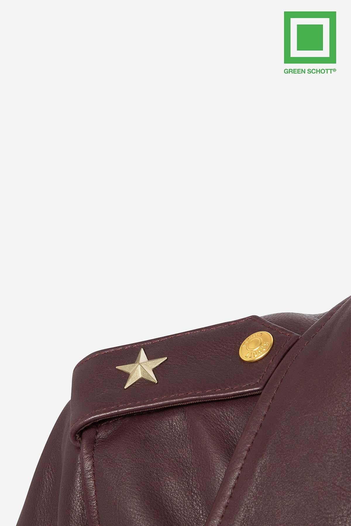 Women’s burgundy leather perfecto - Image n°2