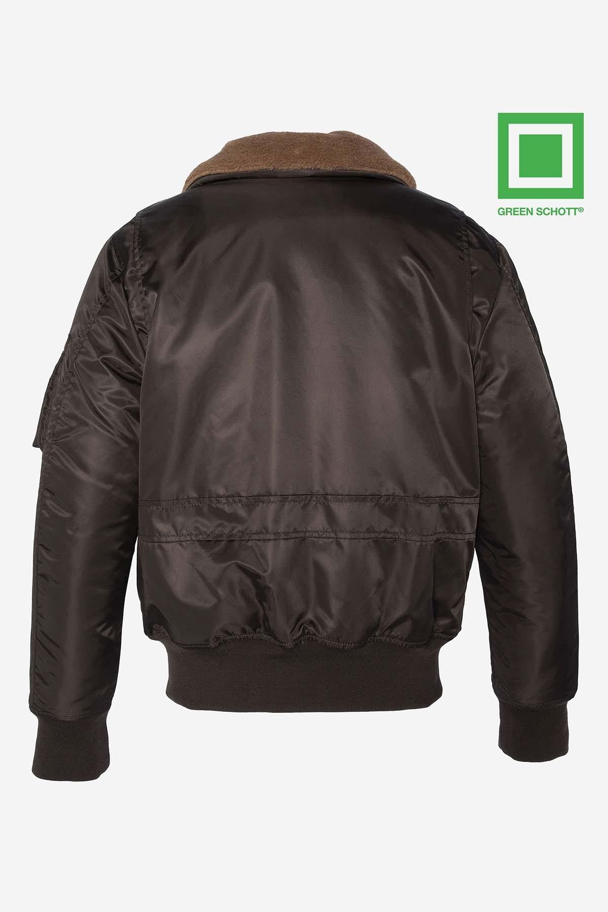 Men's Dark Brown Recycled Nylon Bomber Jacket - Image n°6