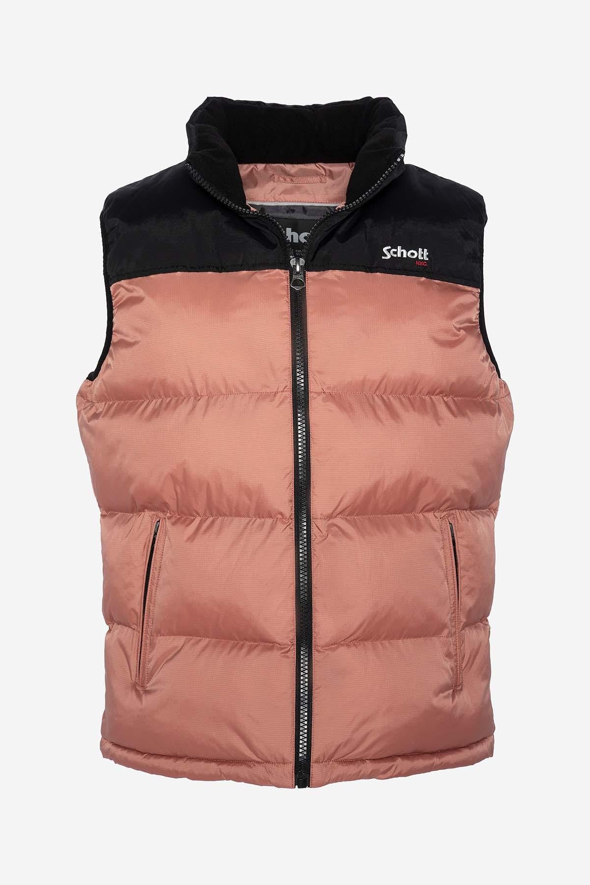 Men's pink sleeveless down jacket - Image n°1