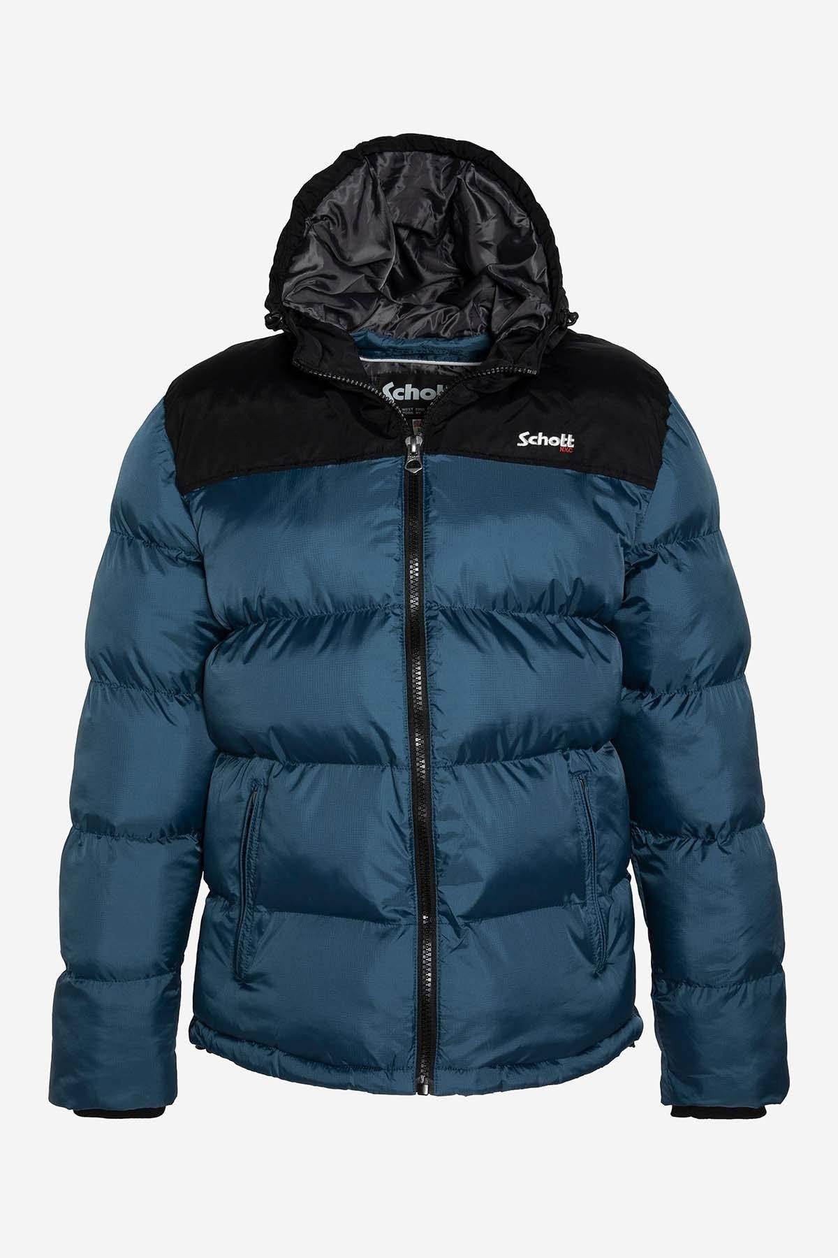 Men's steel blue down jacket - Image n°1