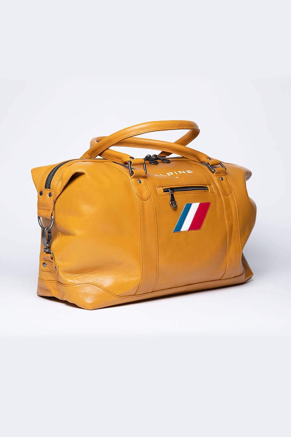 Alpine A110 48h leather travel bag yellow - Image n°2