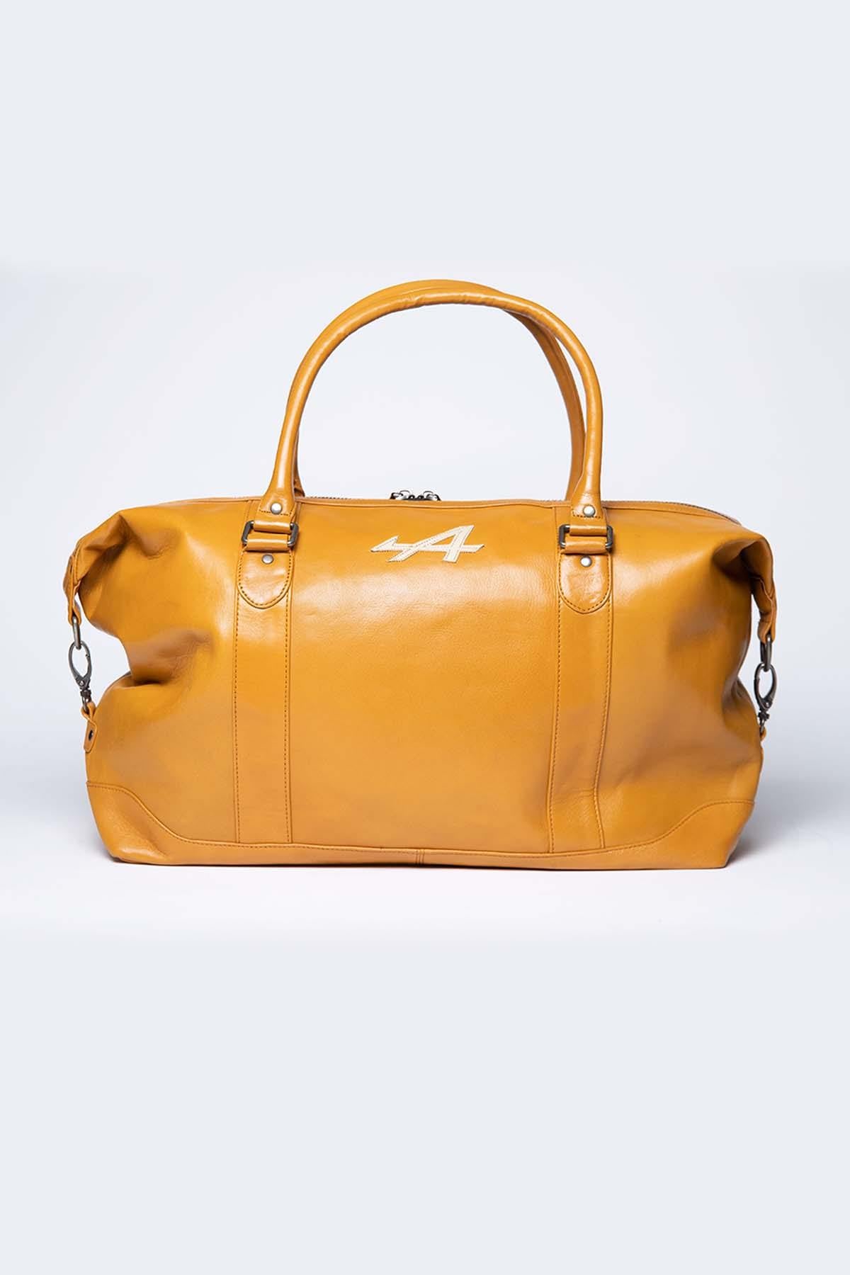 Alpine A110 48h leather travel bag yellow - Image n°3