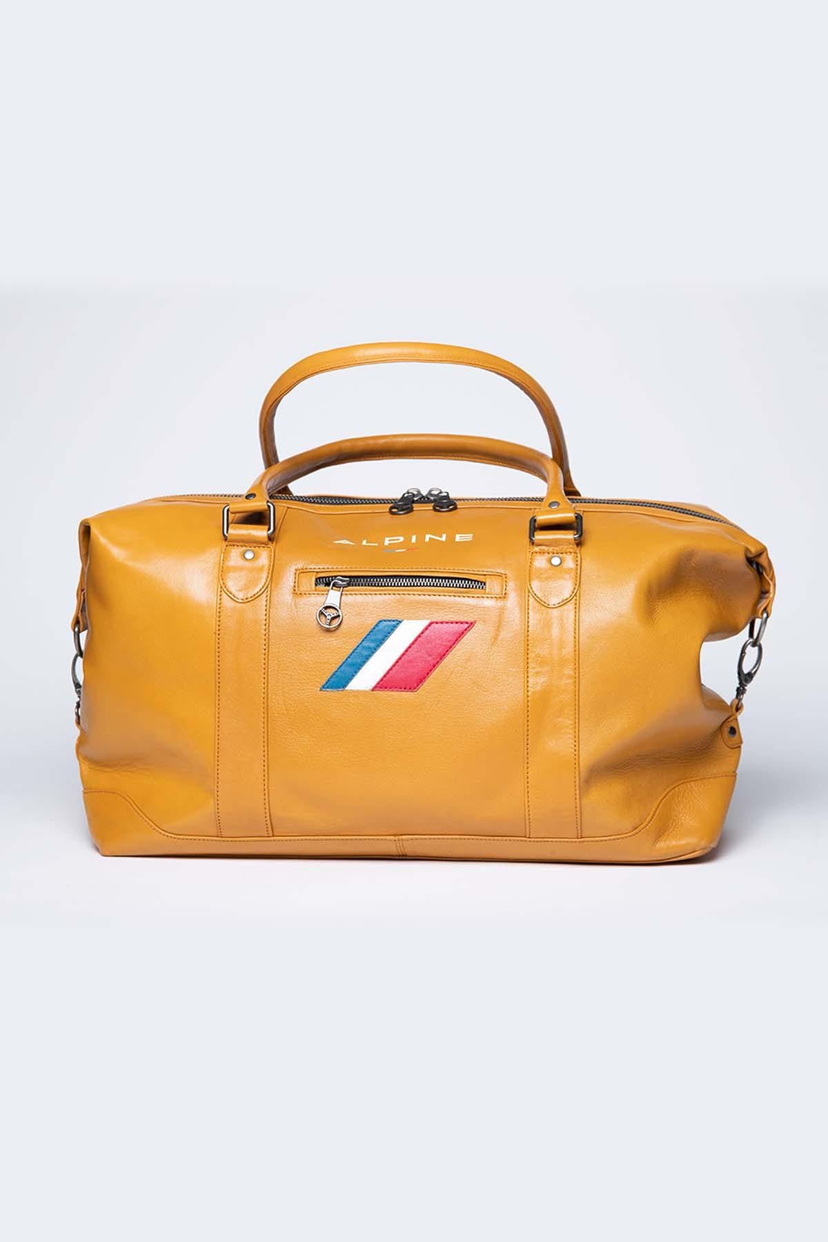 Alpine A110 48h leather travel bag yellow - Image n°1