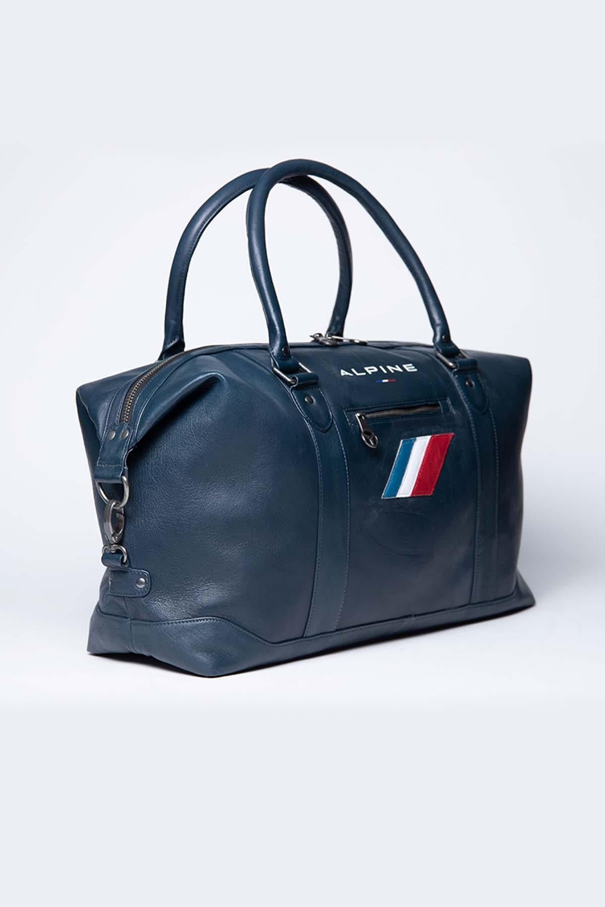 48h travel bag in Alpine Navy Blue leather - Image n°2