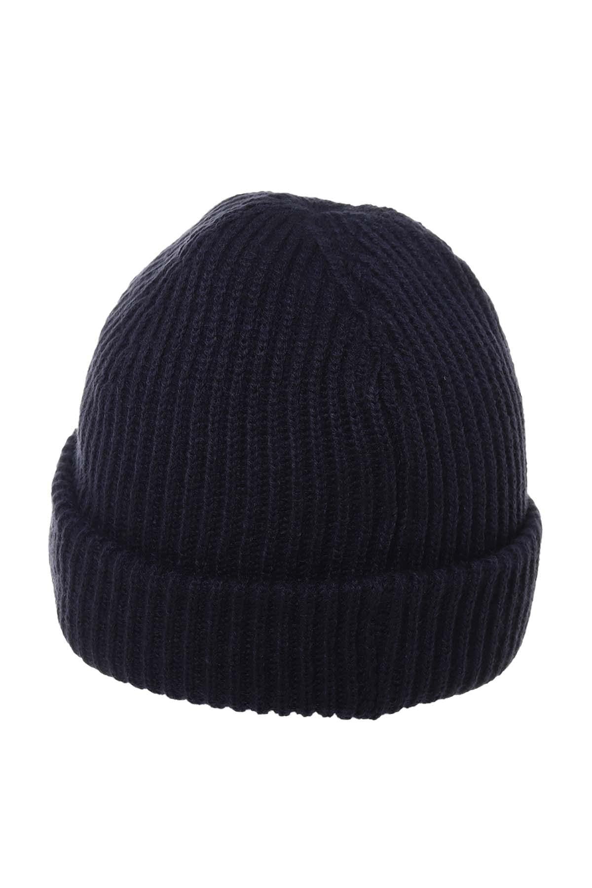 Mixed navy blue hat - Image n°2