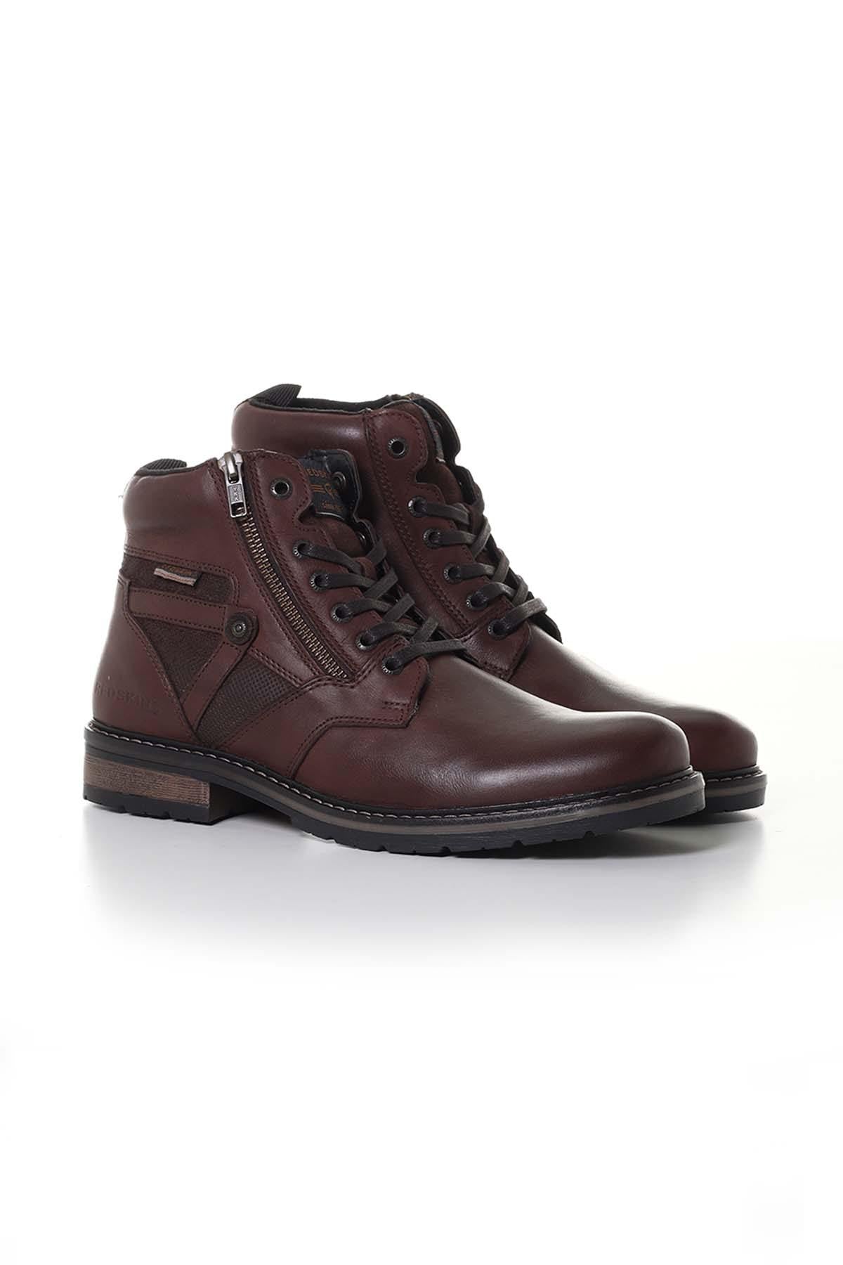 Men's brown leather boots - Image n°1