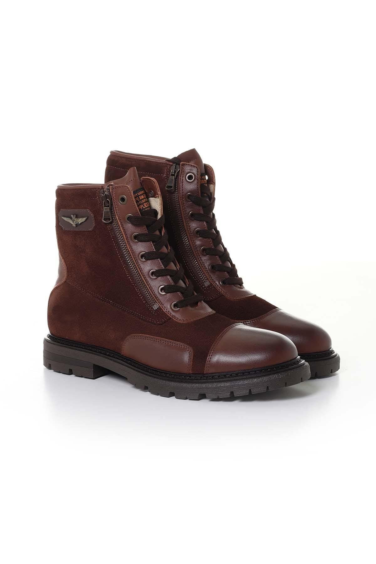 Men's brown leather boots - Image n°1