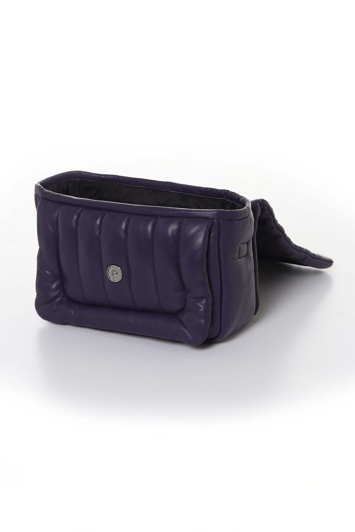 Women's purple leather bag - Image n°3