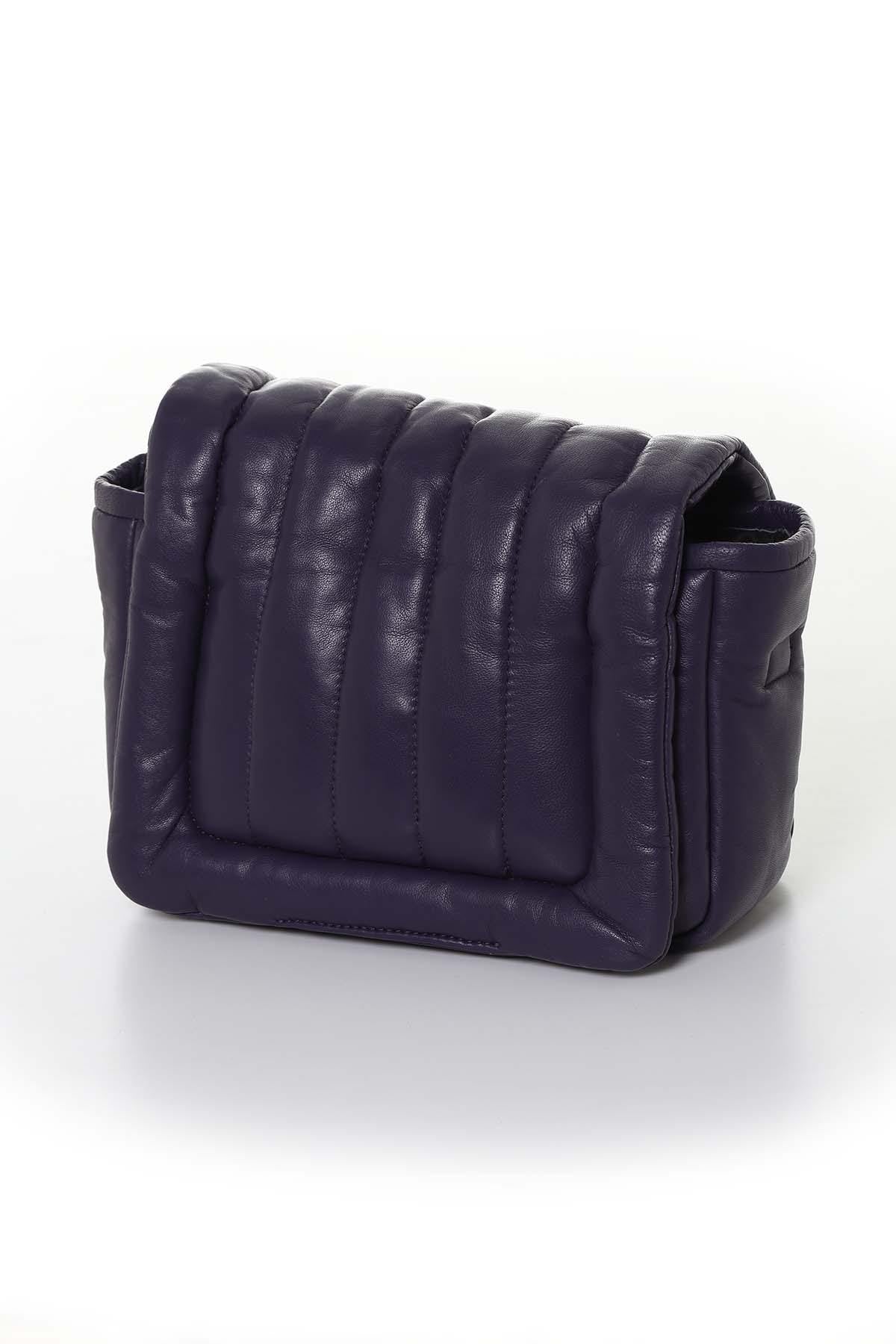 Women's purple leather bag - Image n°2