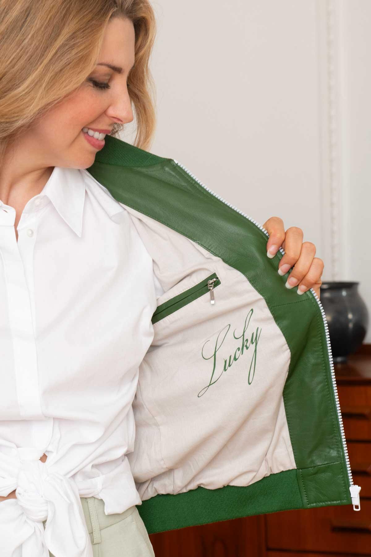 White and green American varsity teddy for women - Image n°6