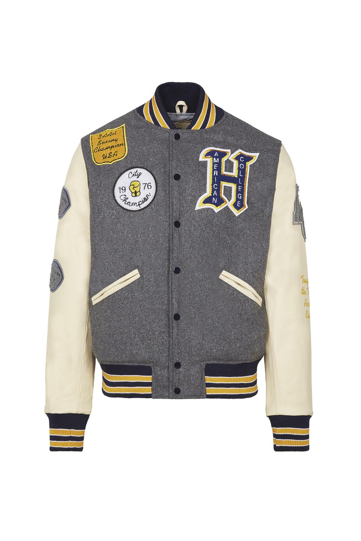 Varsity teddy in heather gray leather - Image n°8