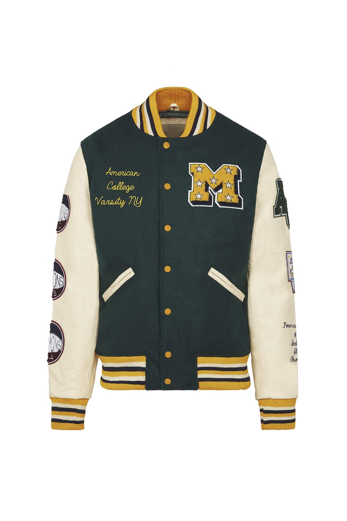 Green and beige American varsity jacket - Image n°8