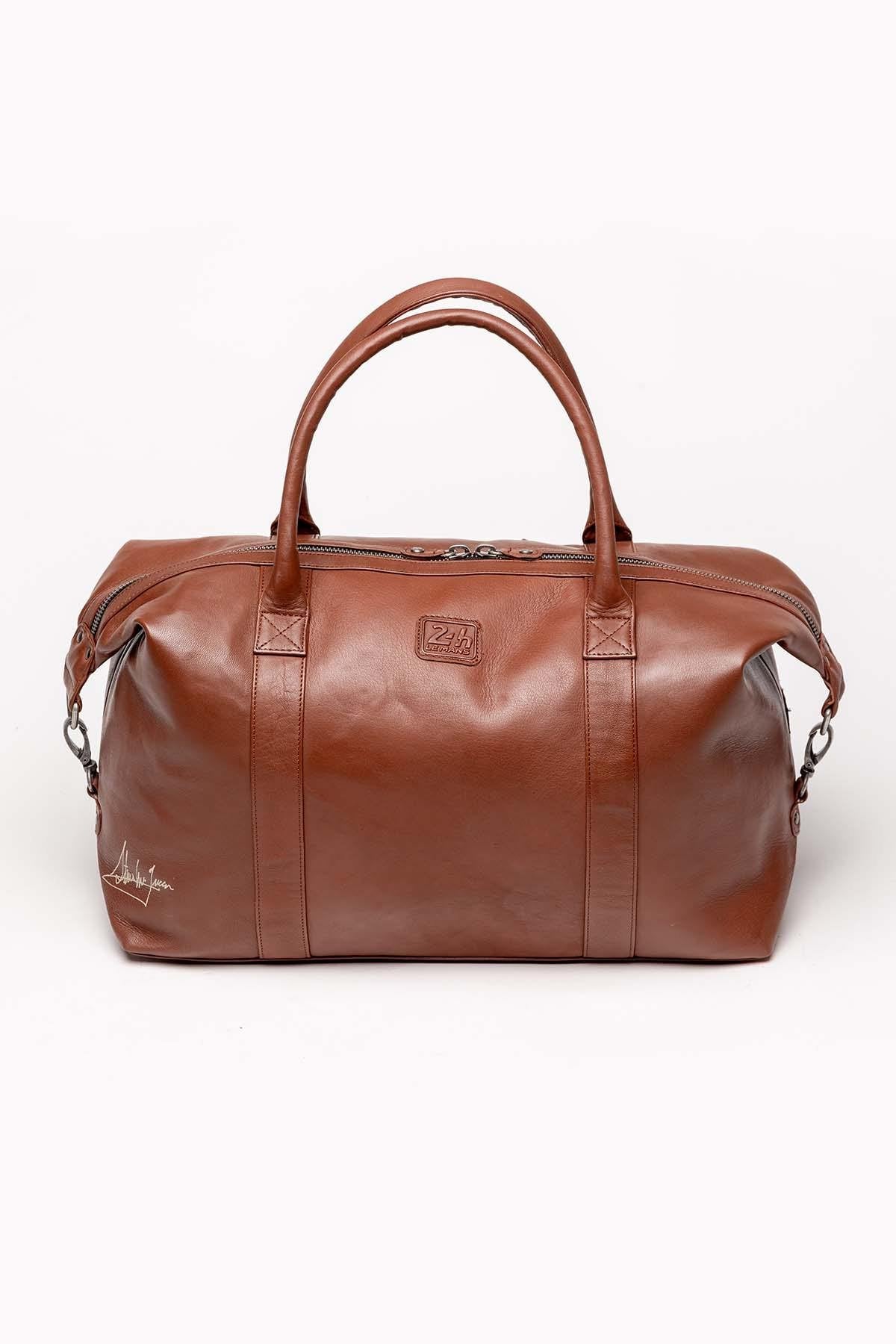 Cognac leather bag 48h format - Image n°2