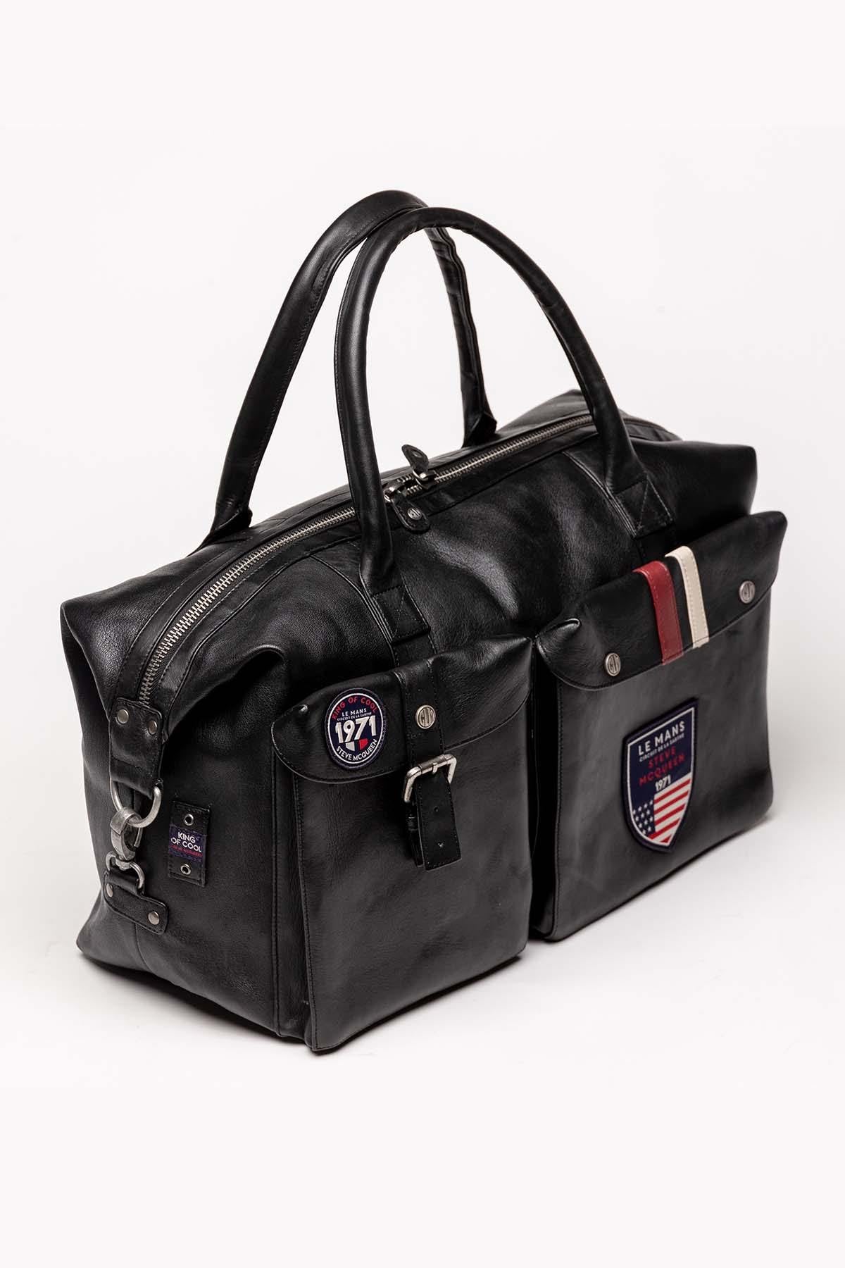 Black leather bag 48h format - Image n°4