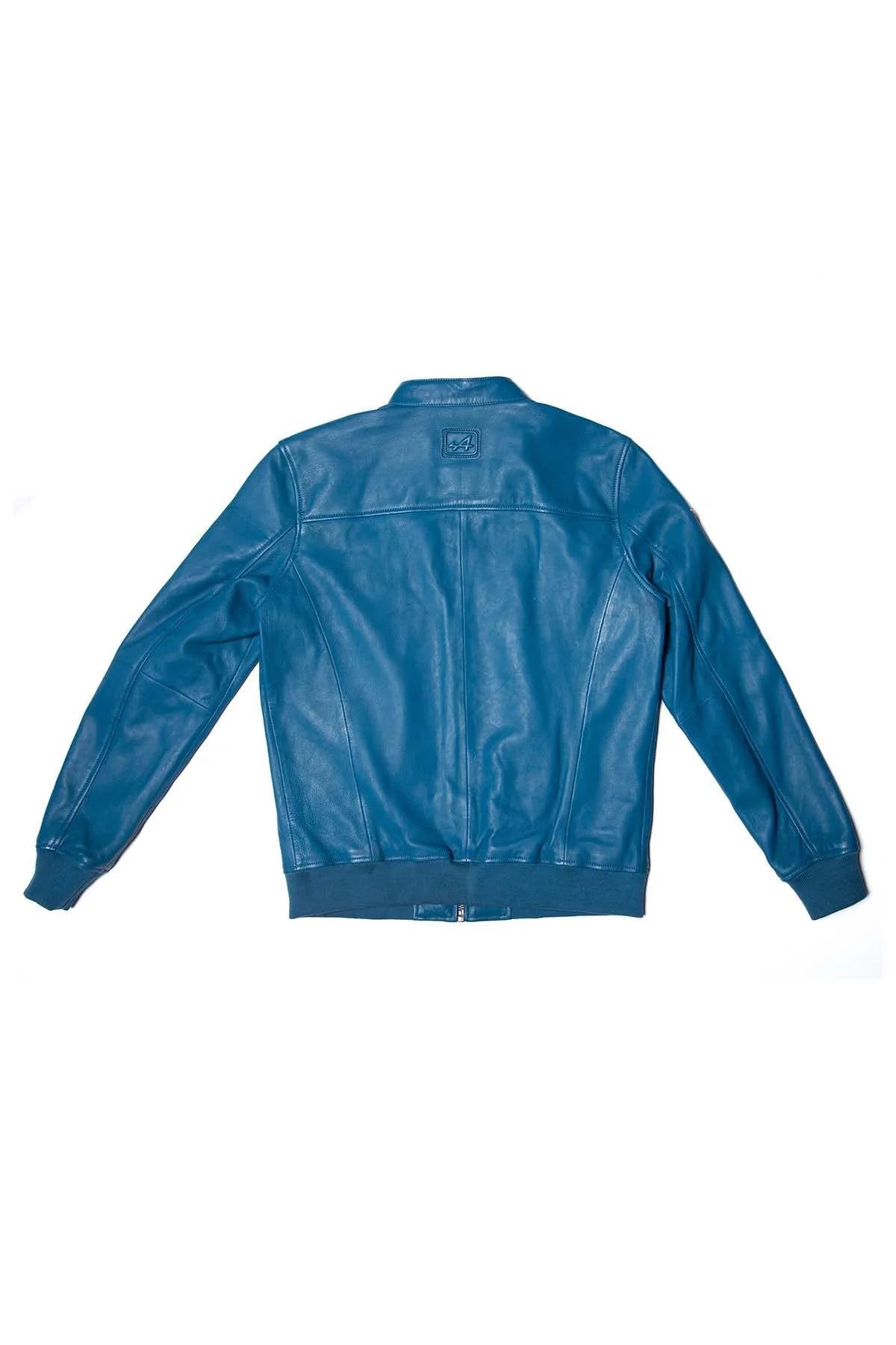 Alpine Jean Leather Jacket in ocean blue for Men - Image n°7