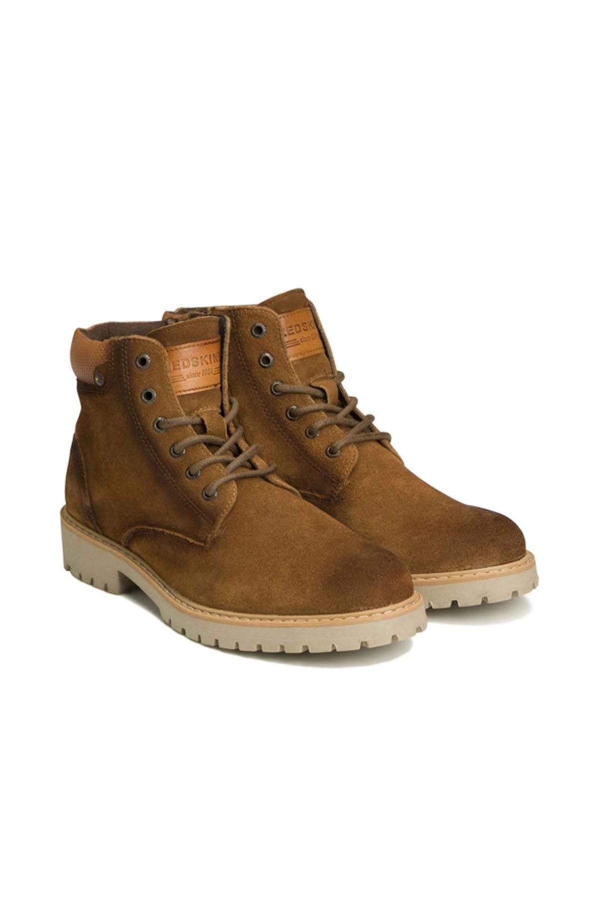 Tobacco suede suede boots for men - Image n°1