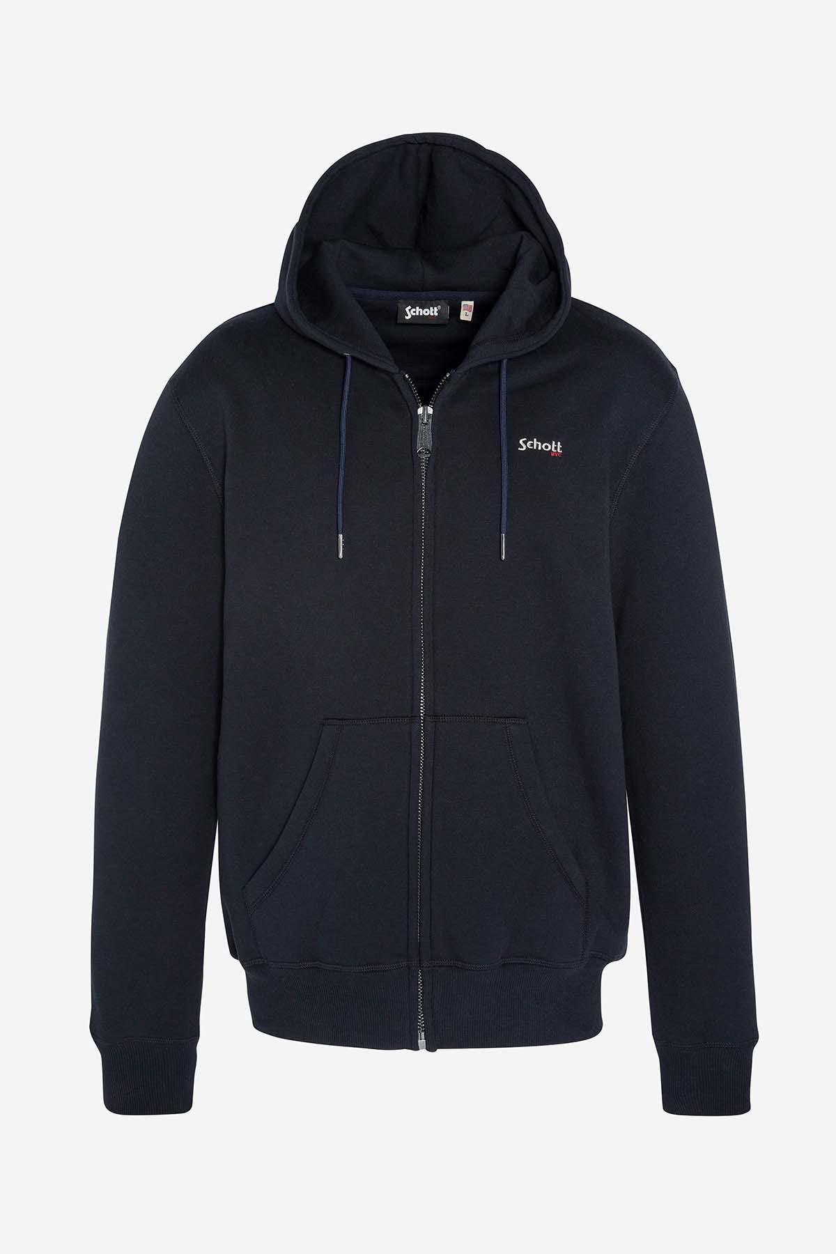 Navy blue hoodie for men - Image n°4