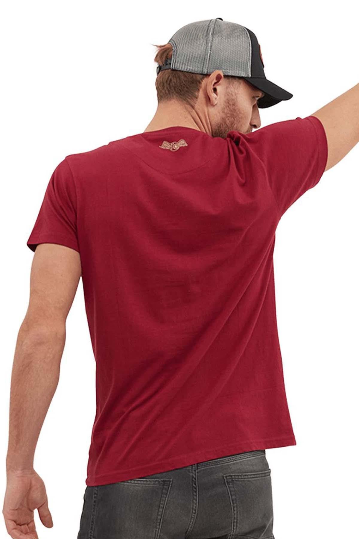 Men's dark red racing pattern t-shirt - Image n°3