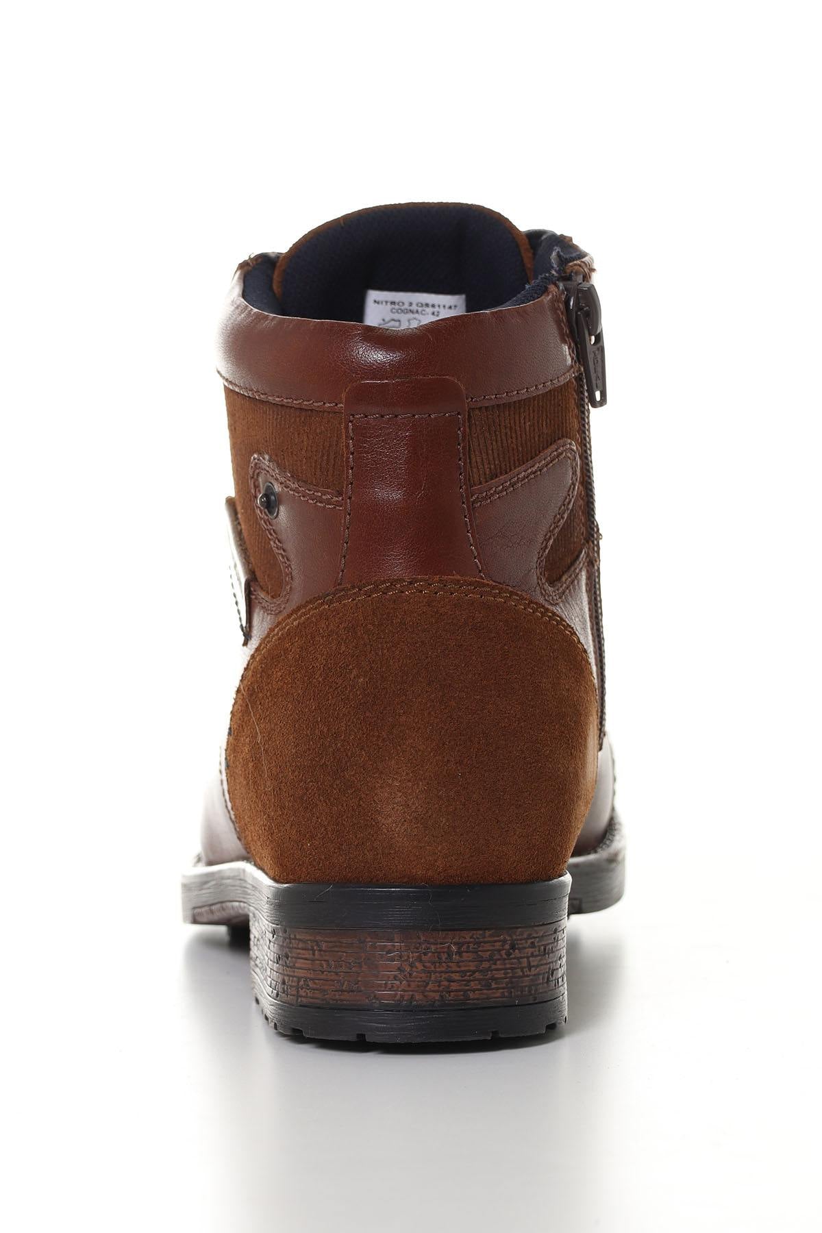 Cognac leather boots for men - Image n°6