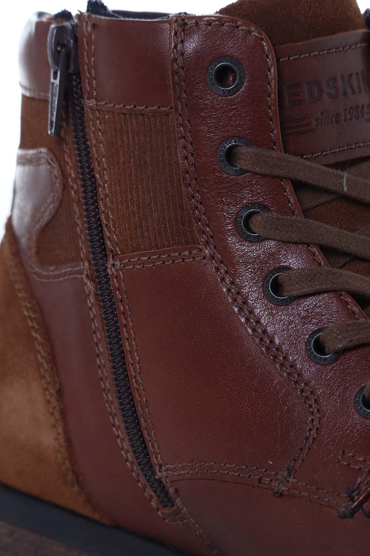 Cognac leather boots for men - Image n°3