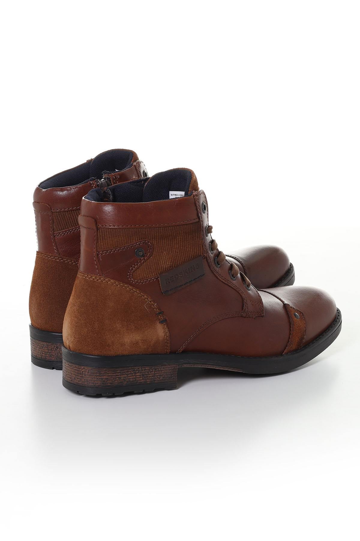 Cognac leather boots for men - Image n°5