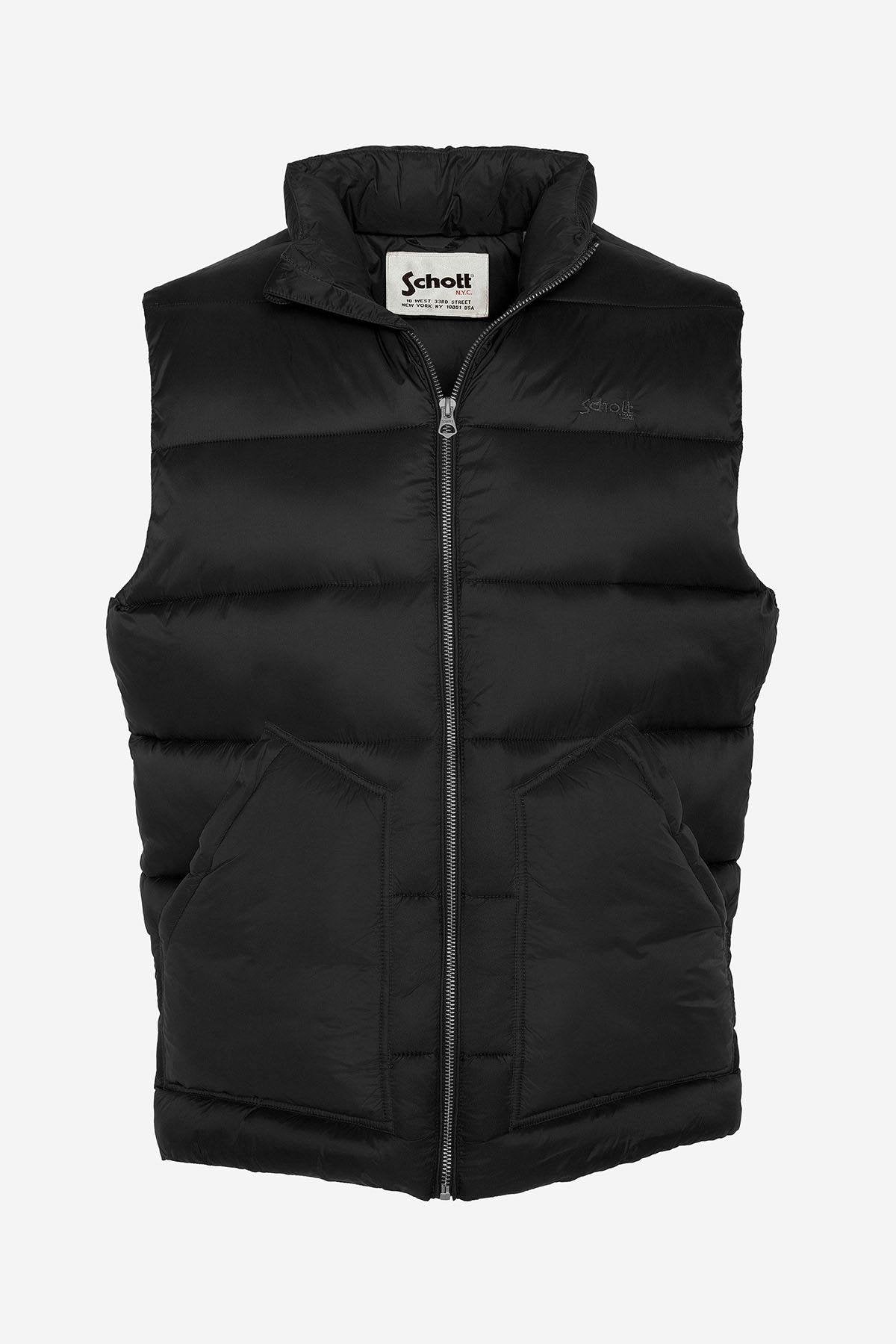 Sleeveless down jacket in black recycled nylon - Image n°5