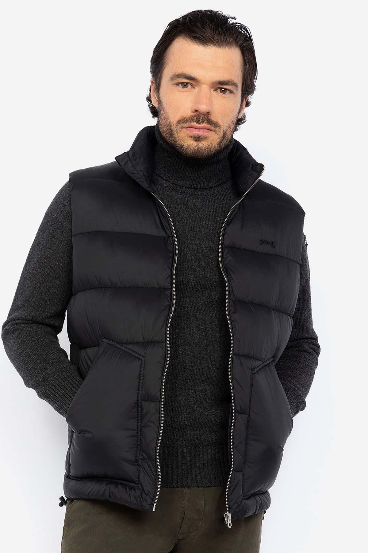 Sleeveless down jacket in black recycled nylon - Image n°4