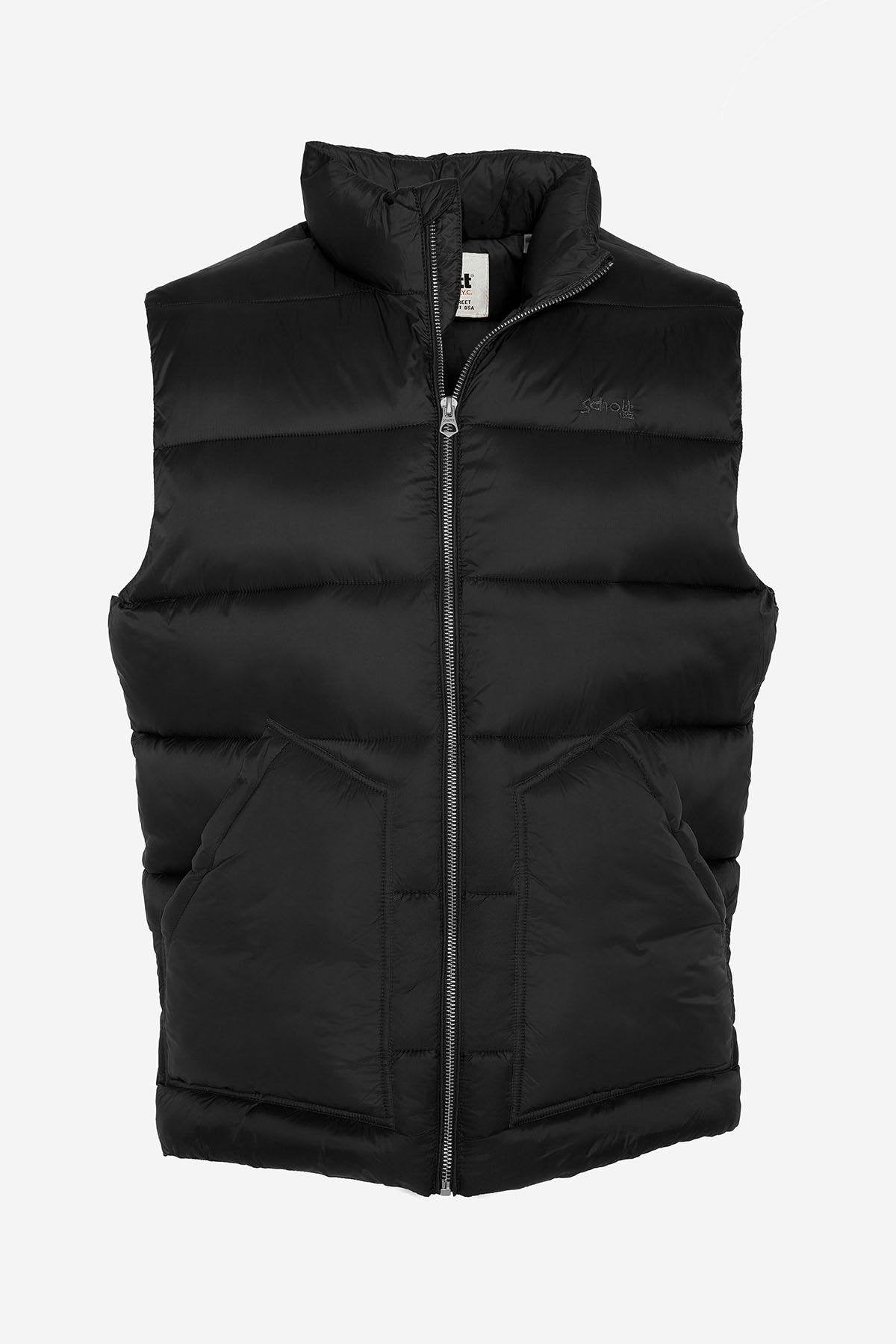 Sleeveless down jacket in black recycled nylon - Image n°6