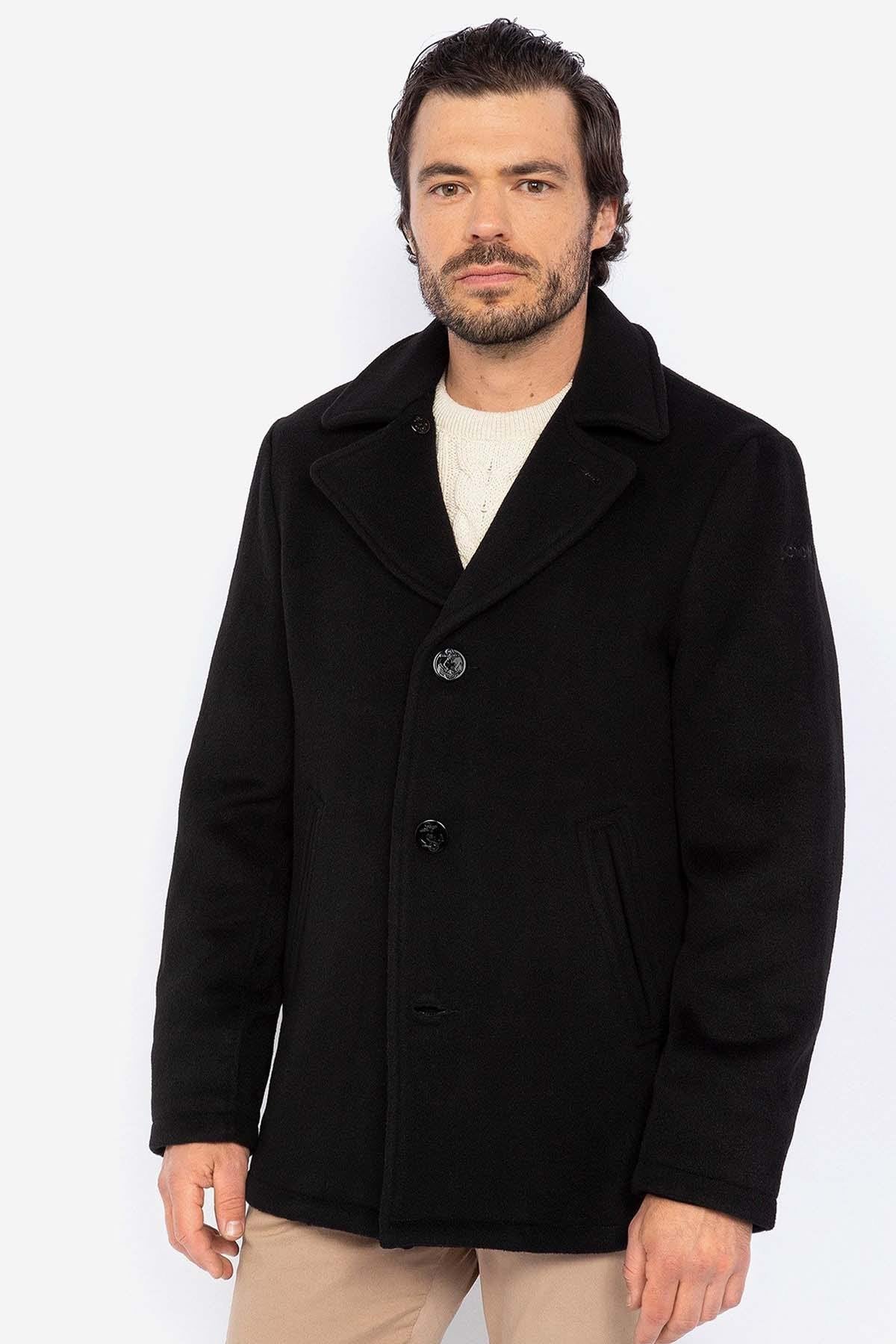 Black wool coat for men - Image n°5