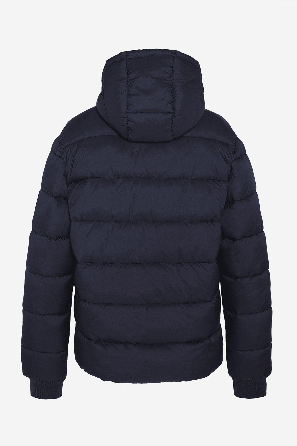 Navy blue recycled nylon down jacket - Image n°8