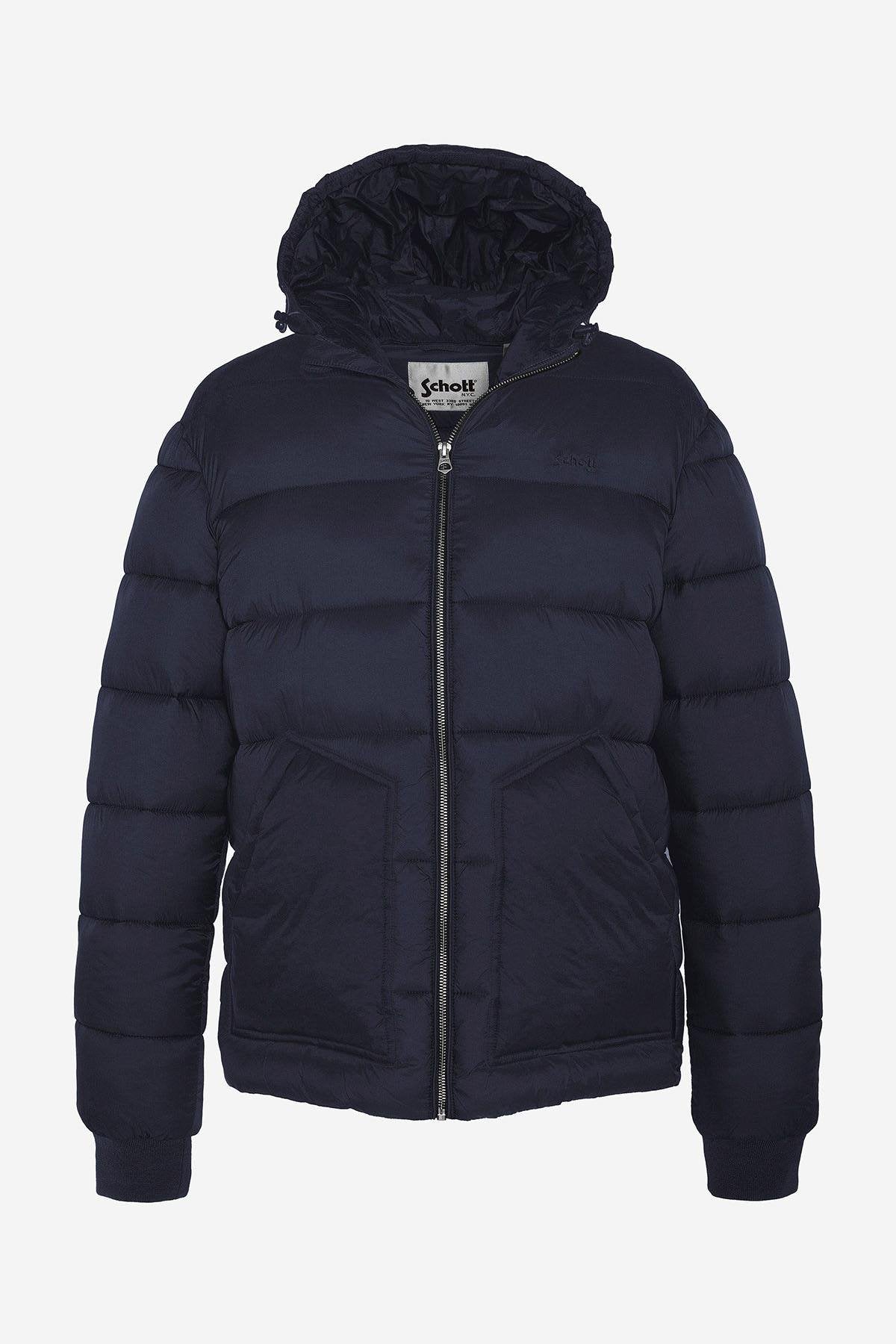 Navy blue recycled nylon down jacket - Image n°7