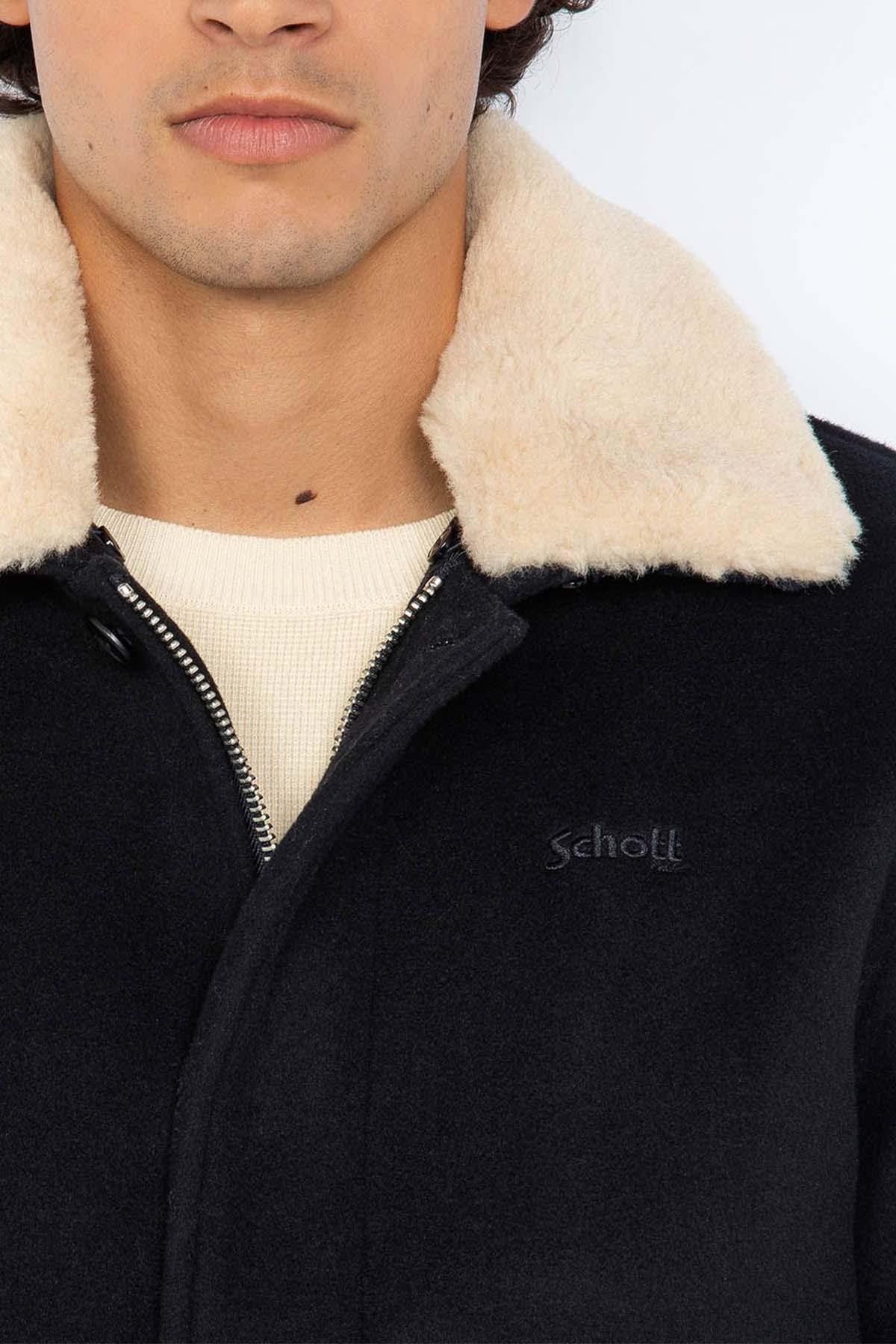 Navy wool bomber jacket - Image n°3