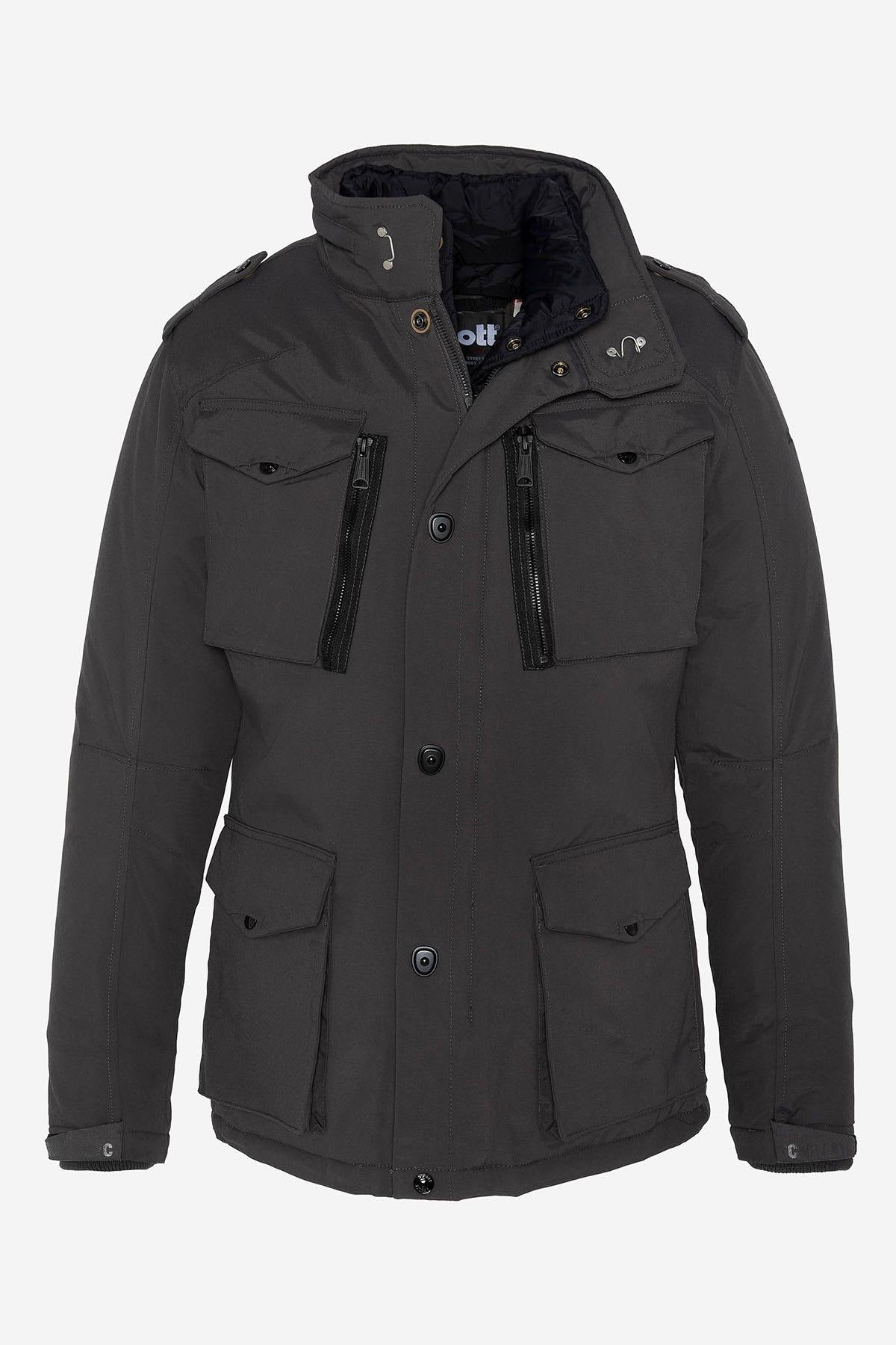 Anthracite men's coat with pockets - Image n°4