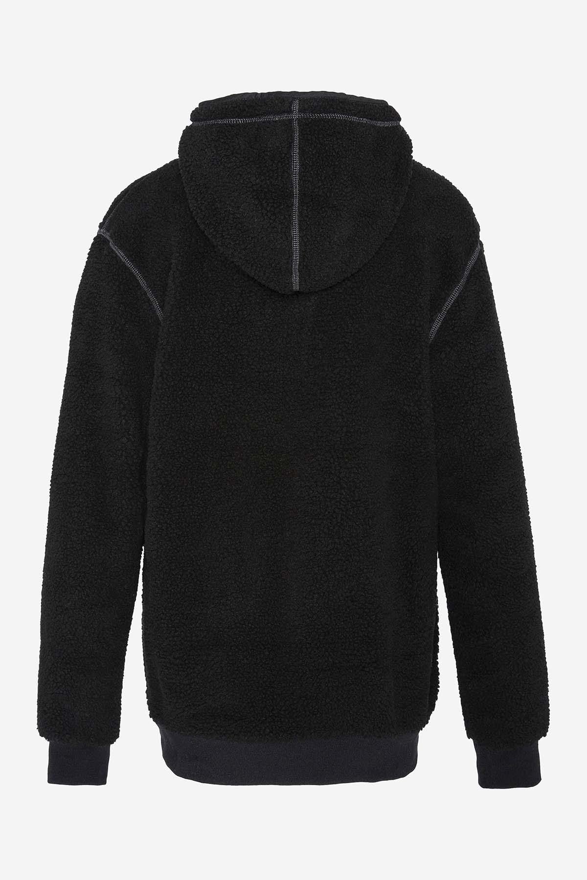 Men's black fleece hoodie - Image n°3