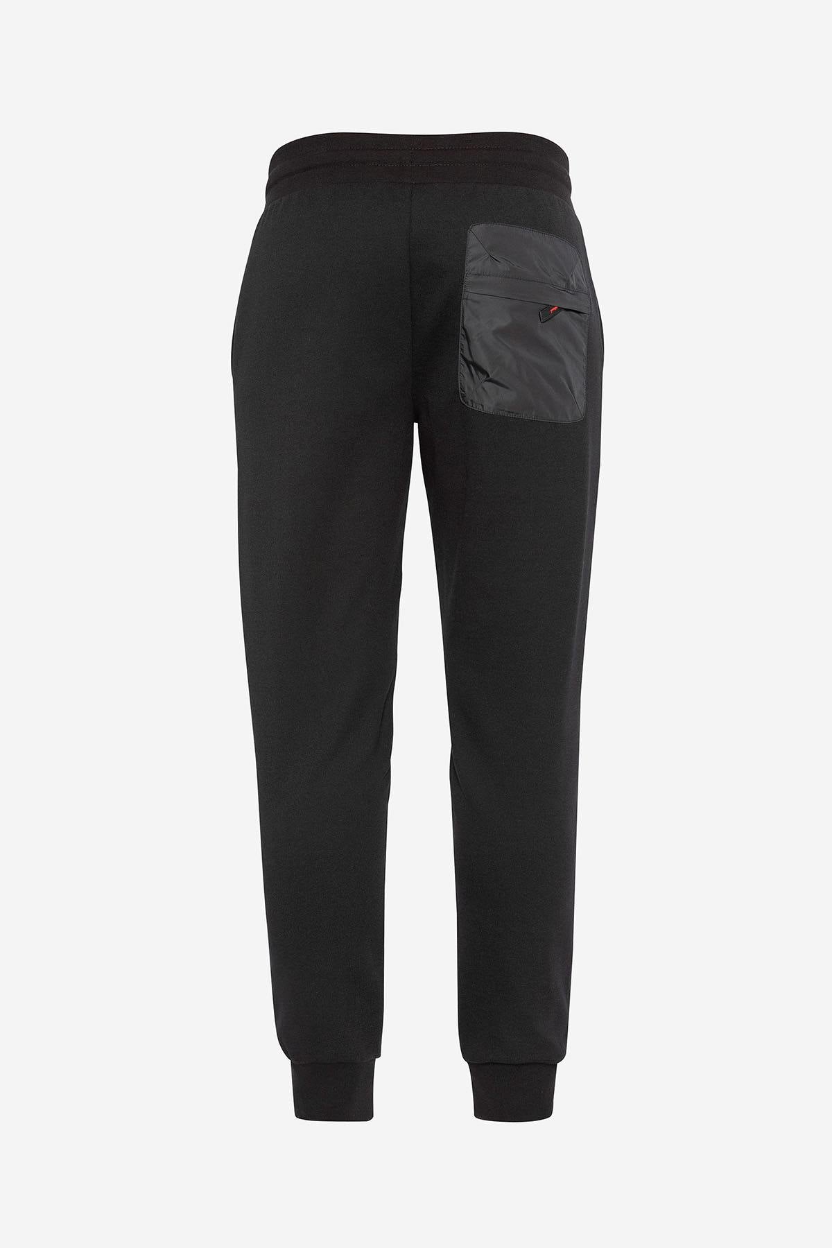 Black cotton sports pants for men - Image n°3