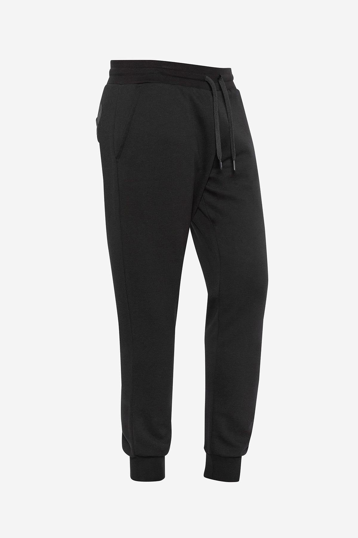 Black cotton sports pants for men - Image n°4