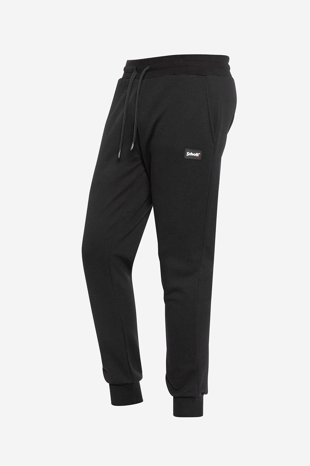 Black cotton sports pants for men - Image n°2