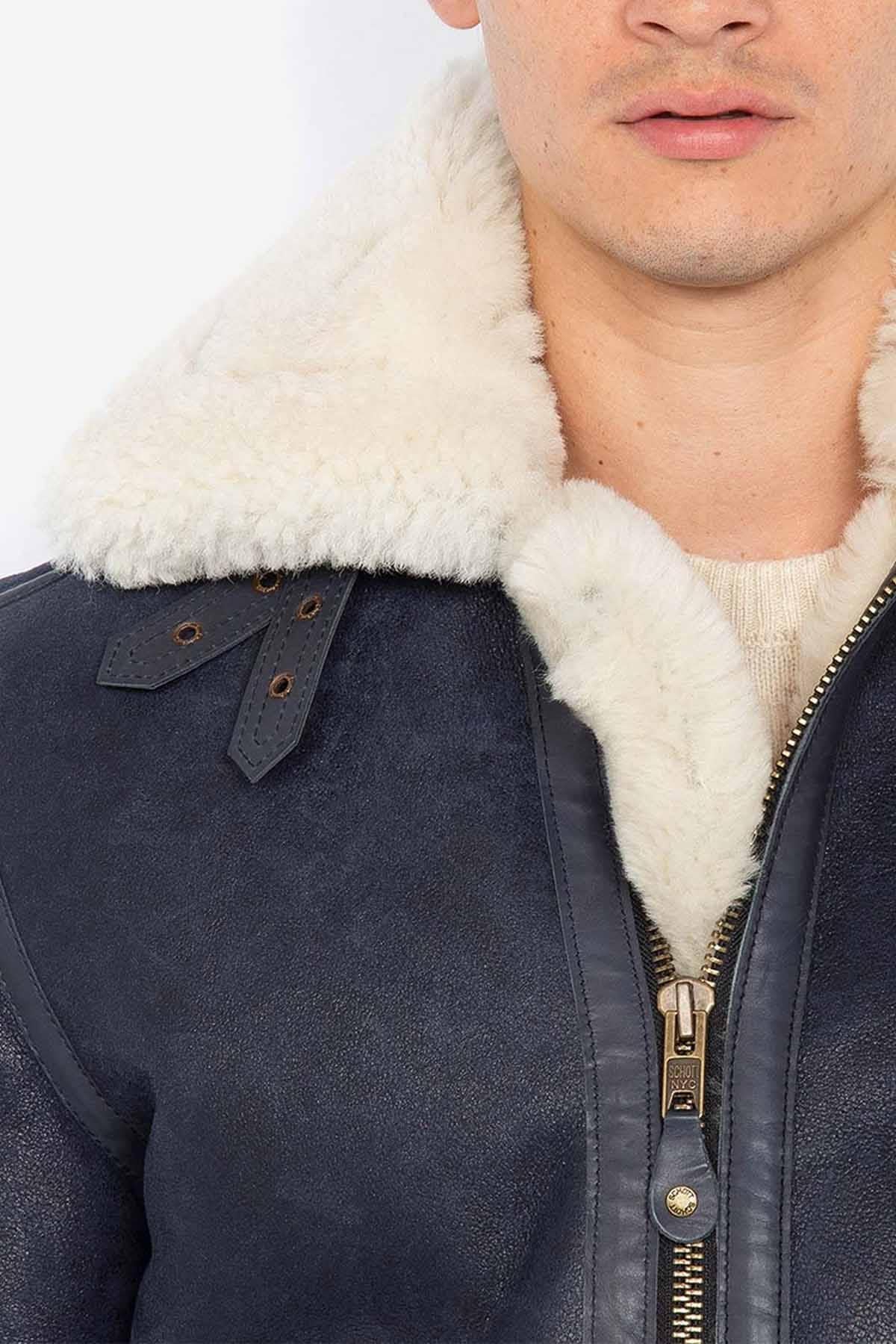 Navy and white bomber jacket for men - Image n°5