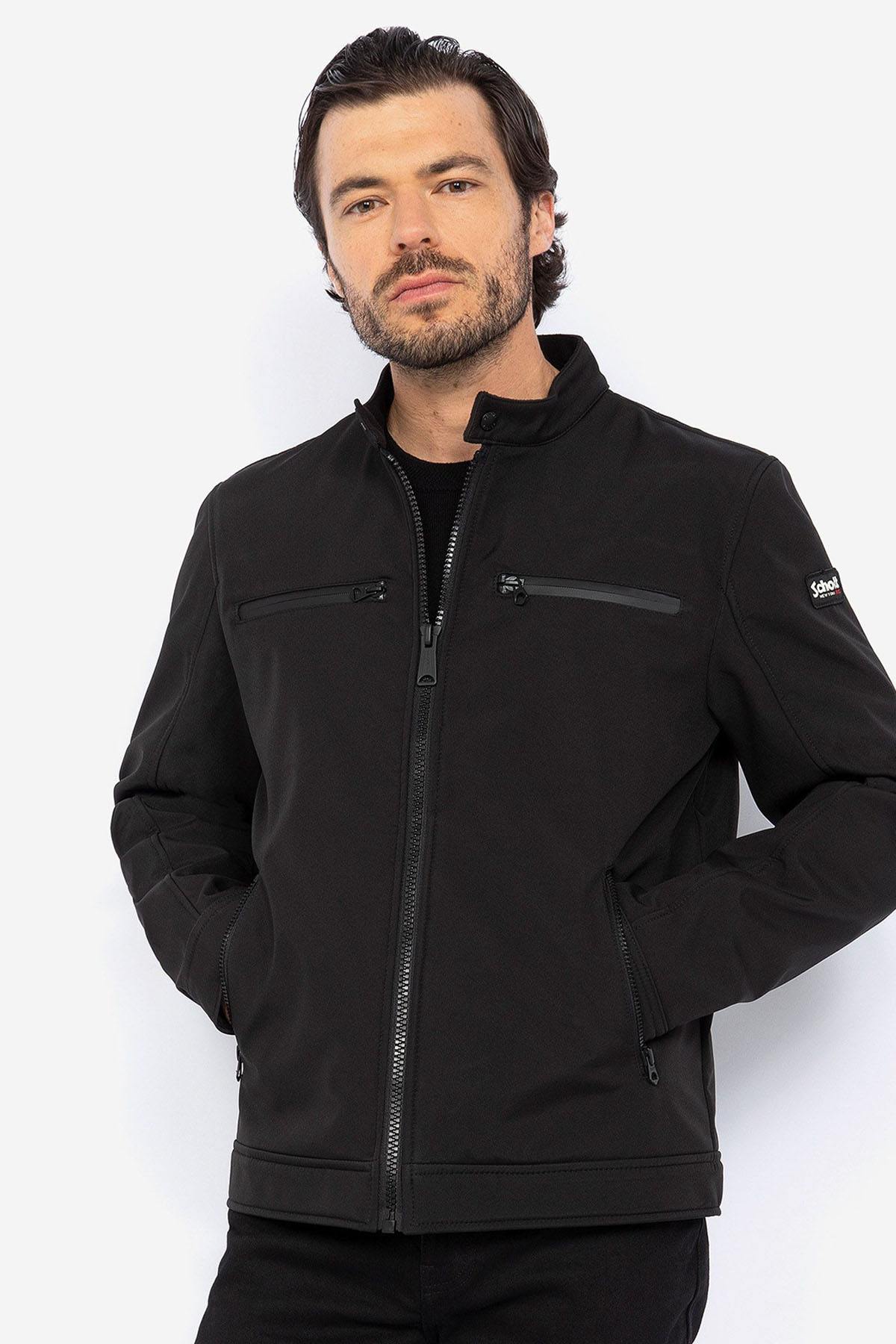 Black soft shell jacket for men - Image n°1