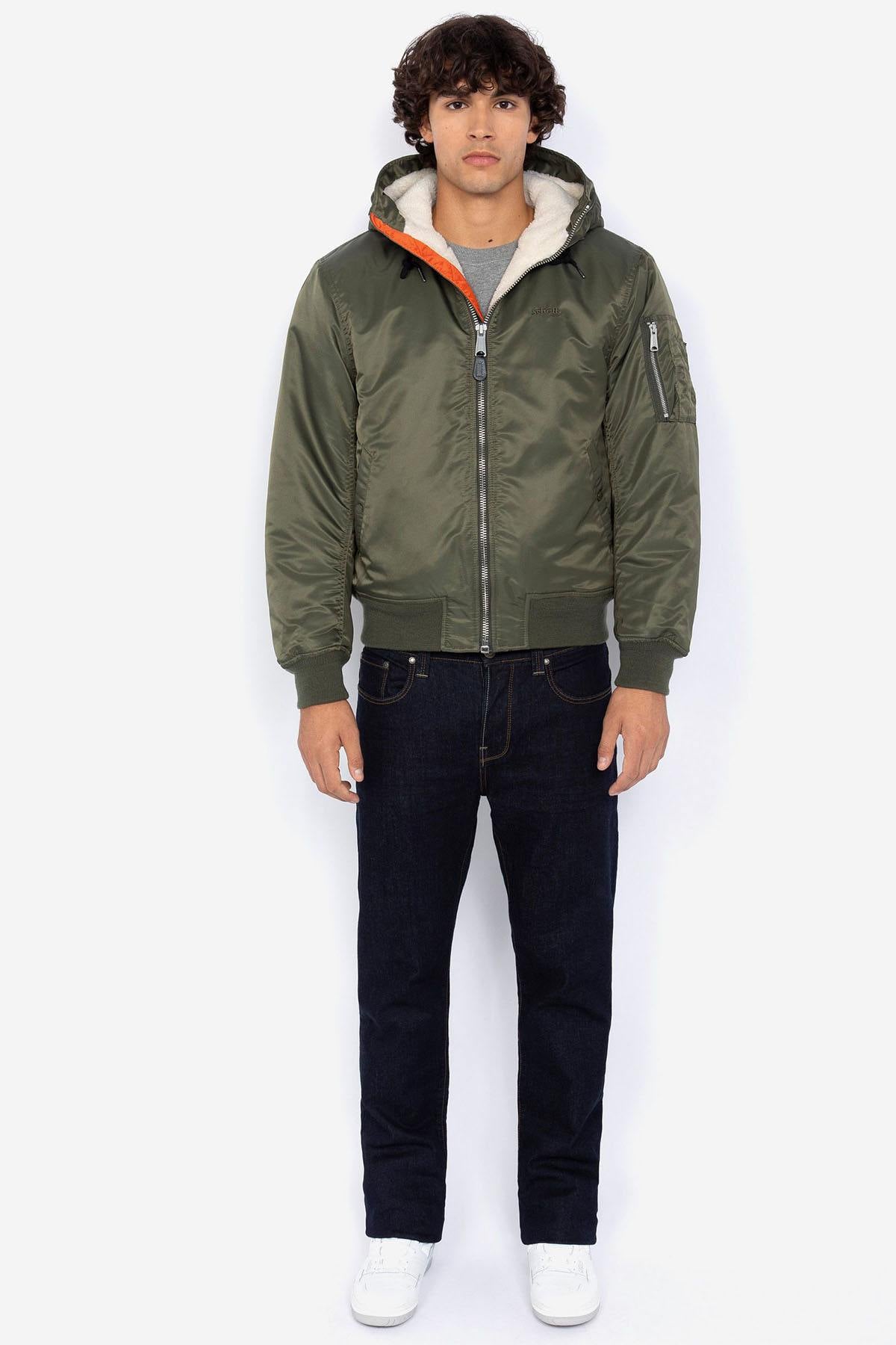 Men's khaki recycled nylon bomber jacket - Image n°4