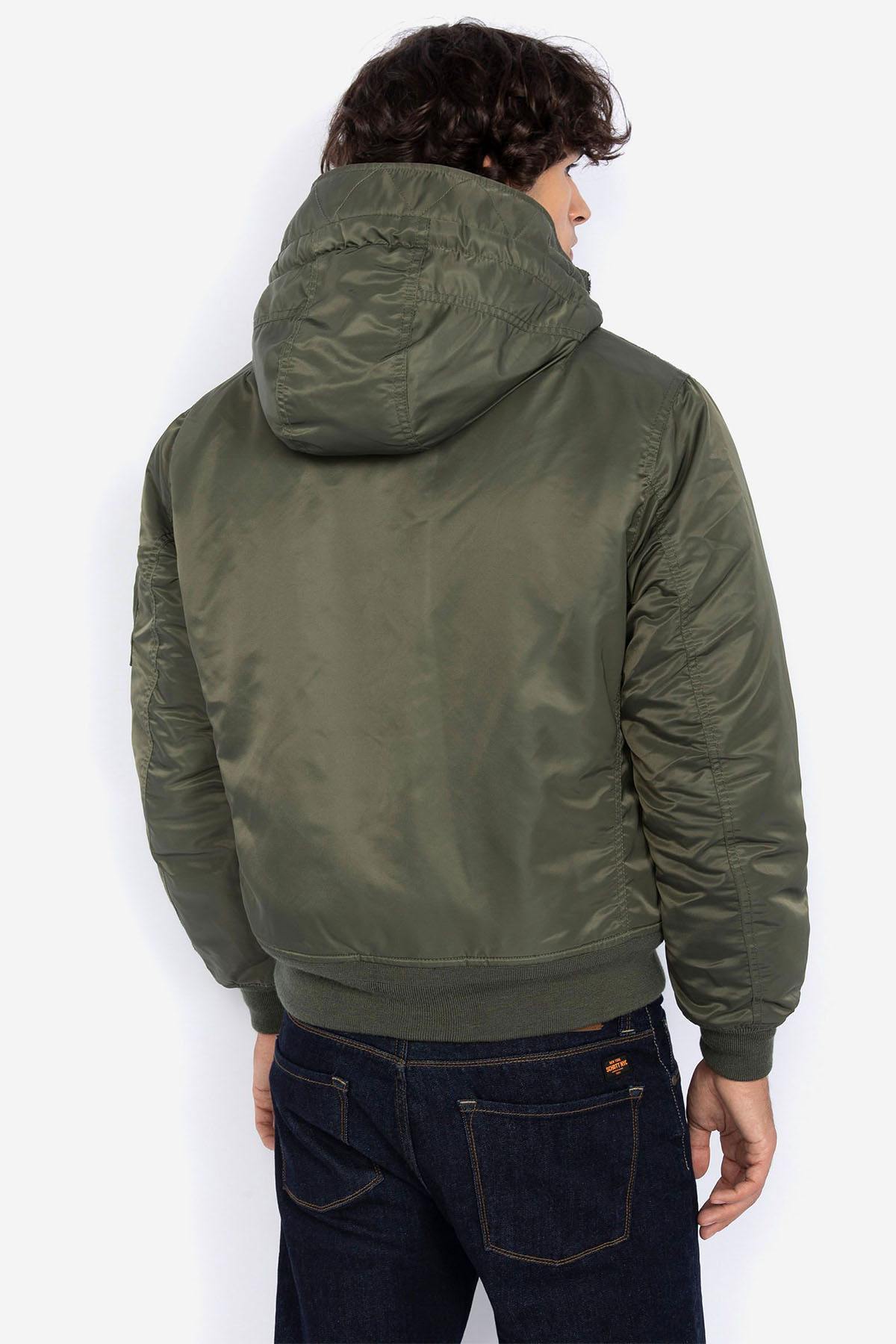 Men's khaki recycled nylon bomber jacket - Image n°3