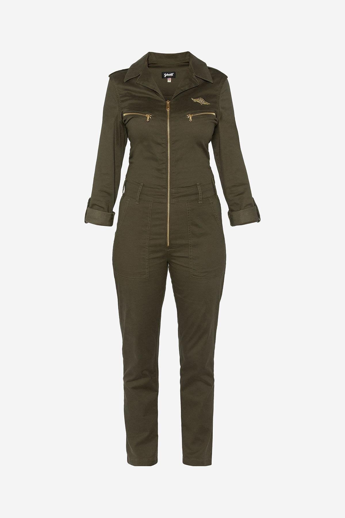 Military suit for women in khaki color - Image n°1