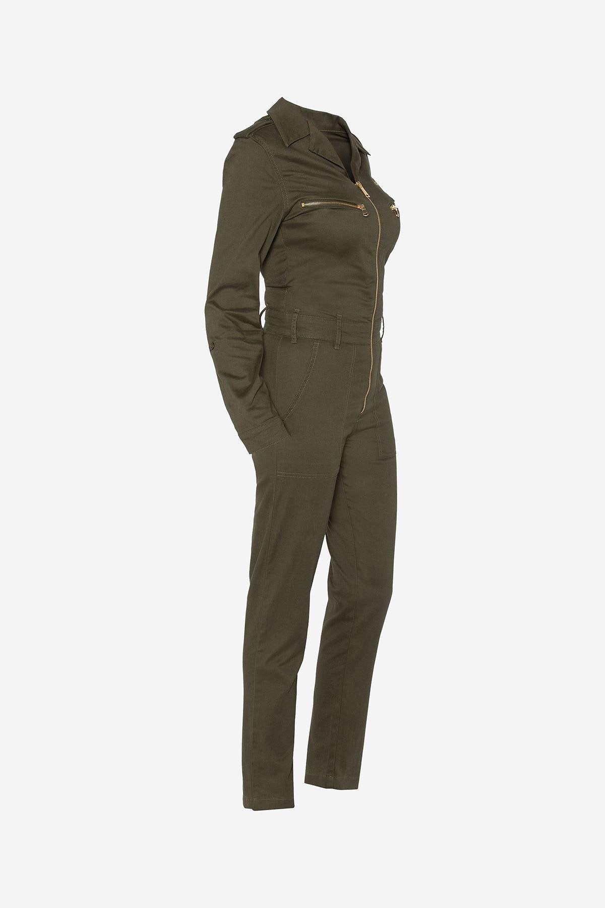 Military suit for women in khaki color - Image n°3