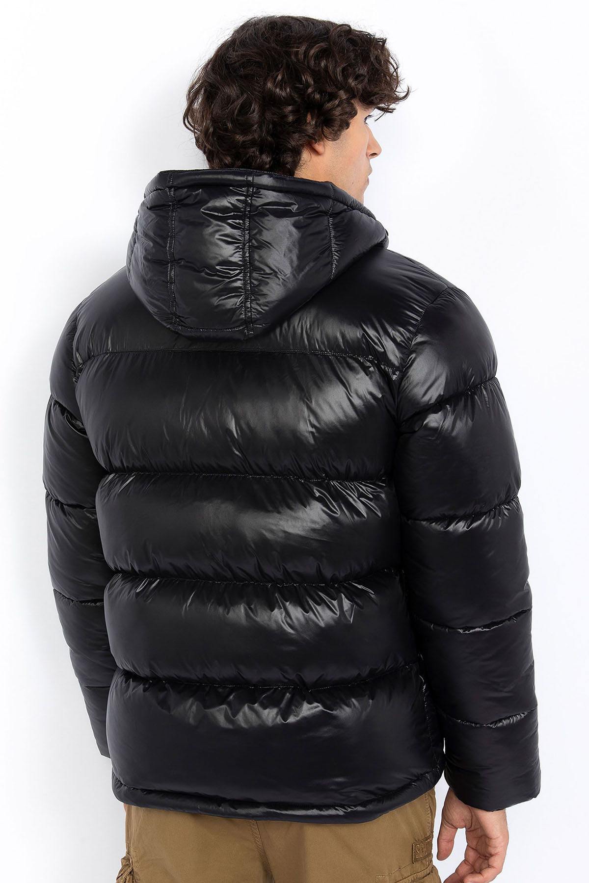 Black nylon down jacket for men - Image n°2