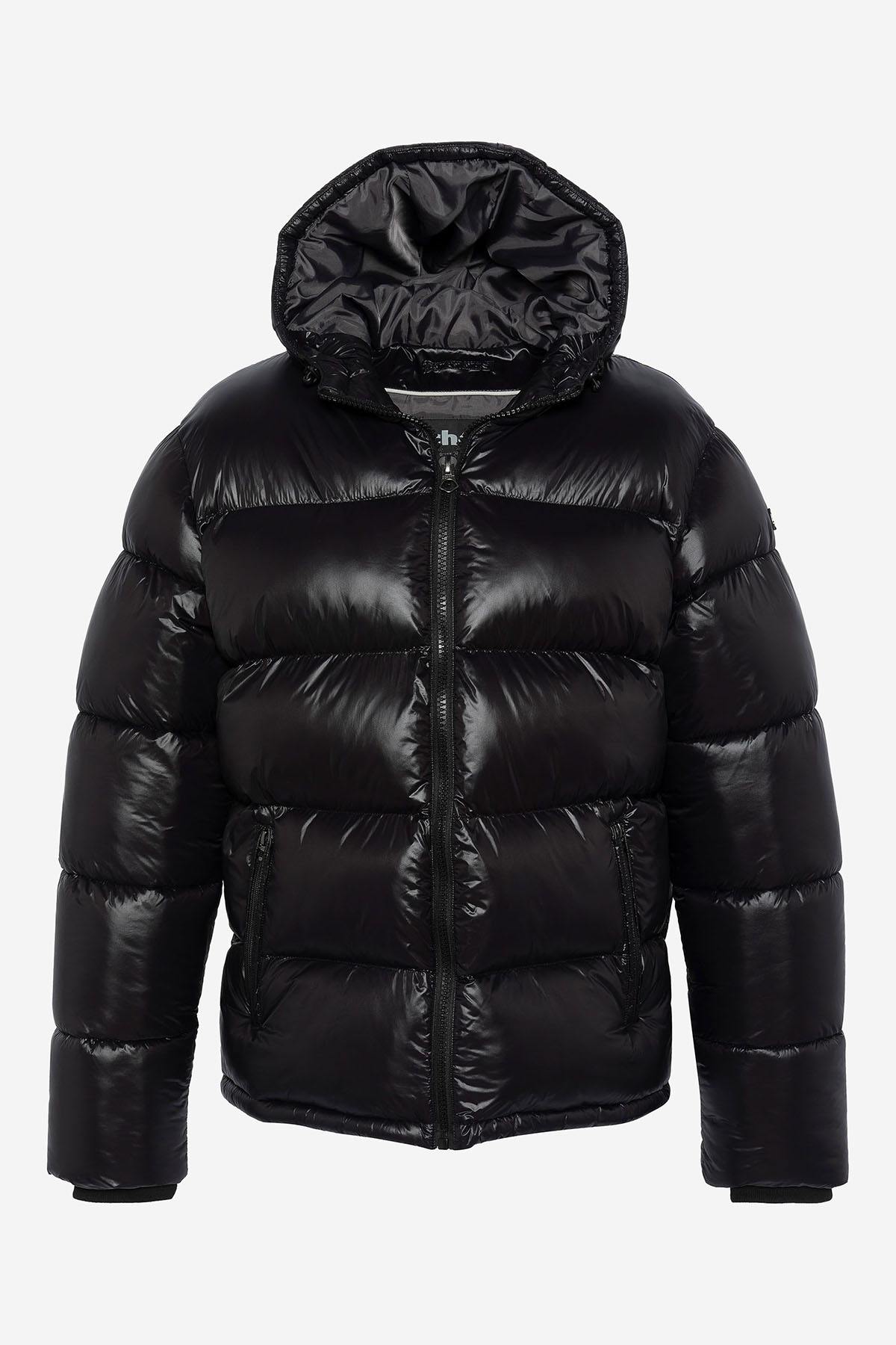 Black nylon down jacket for men - Image n°3