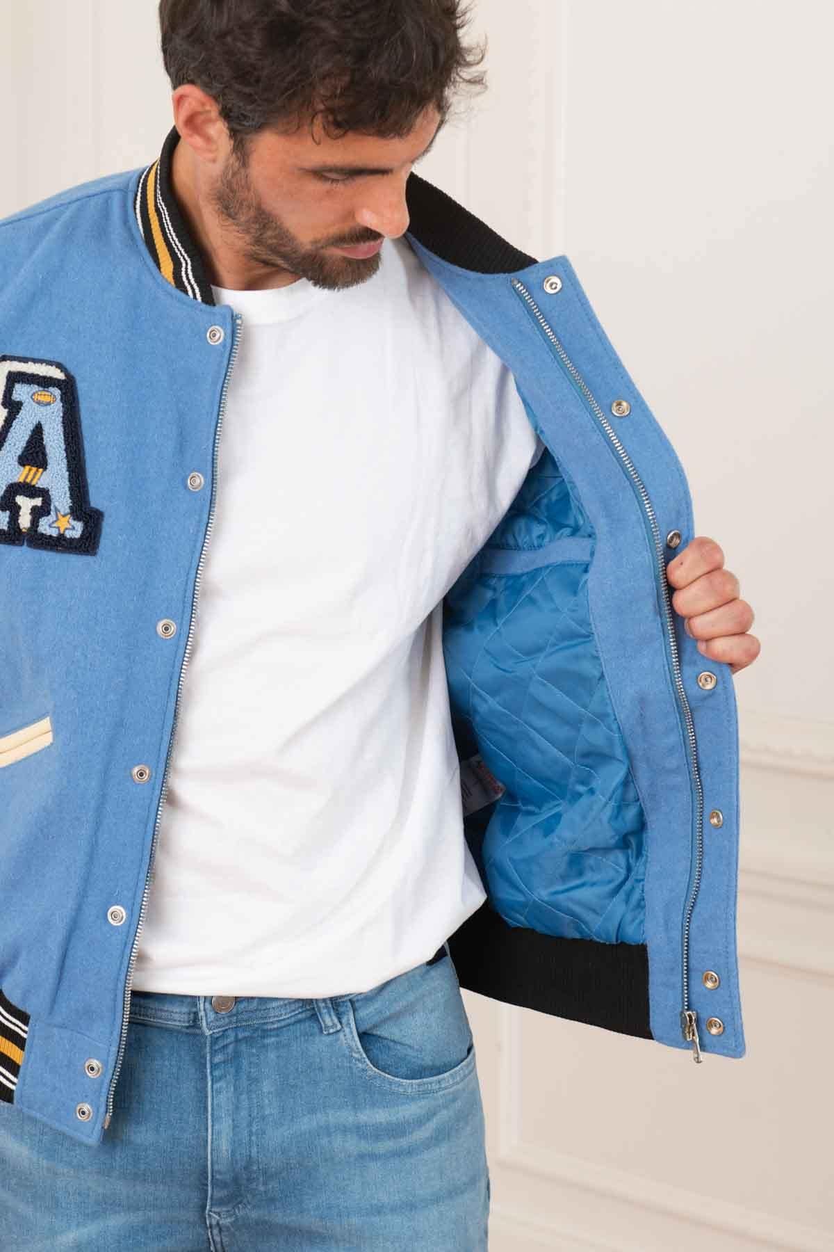 Light blue and white Varsity Teddy - Image n°8