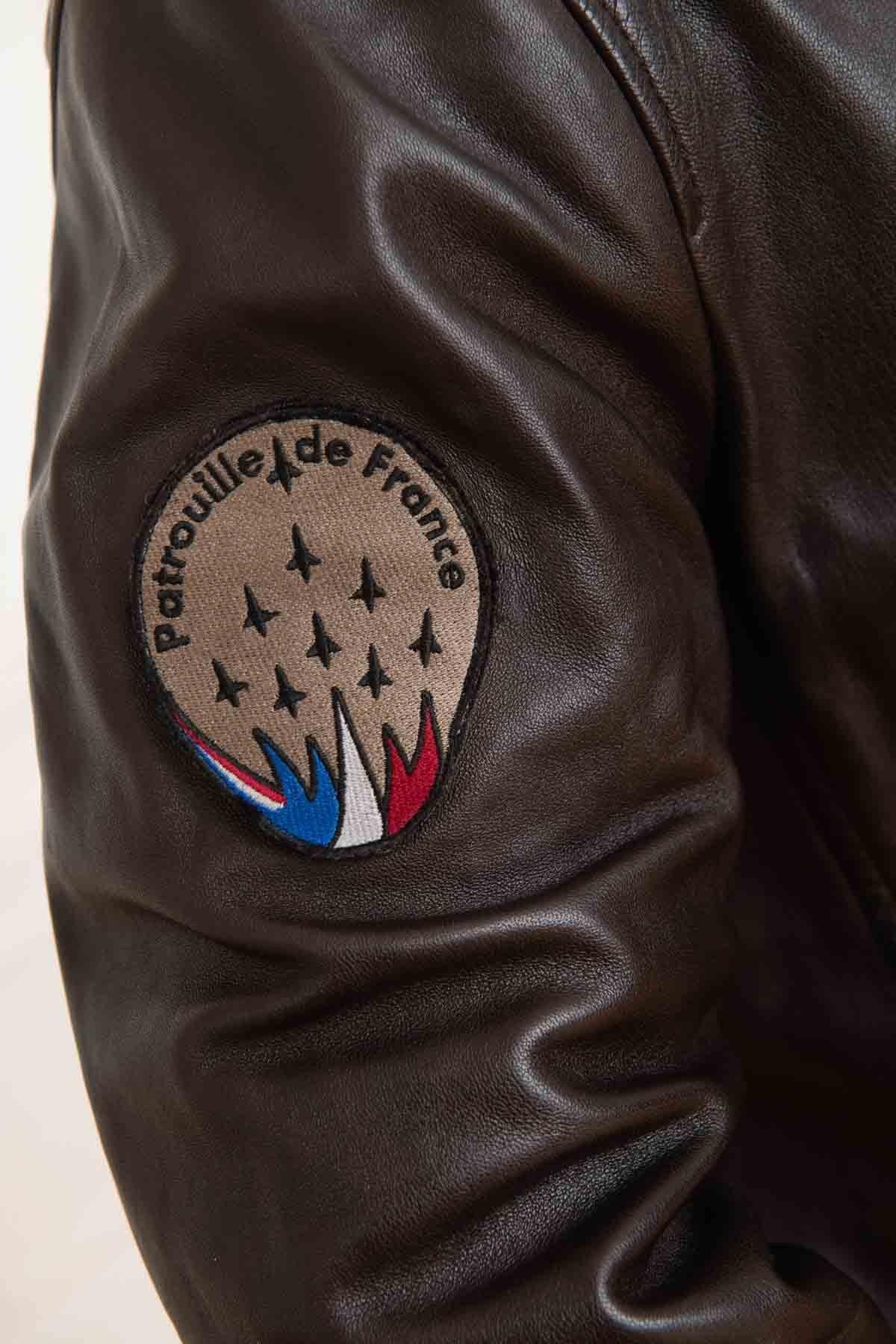 Men's brown 70 years patrol de France bomber jacket - Image n°6