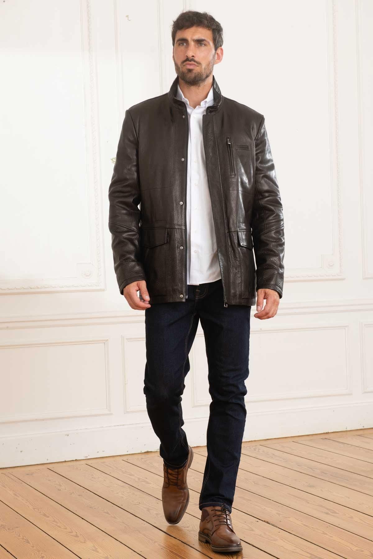 Classic black lambskin jacket - Image n°1