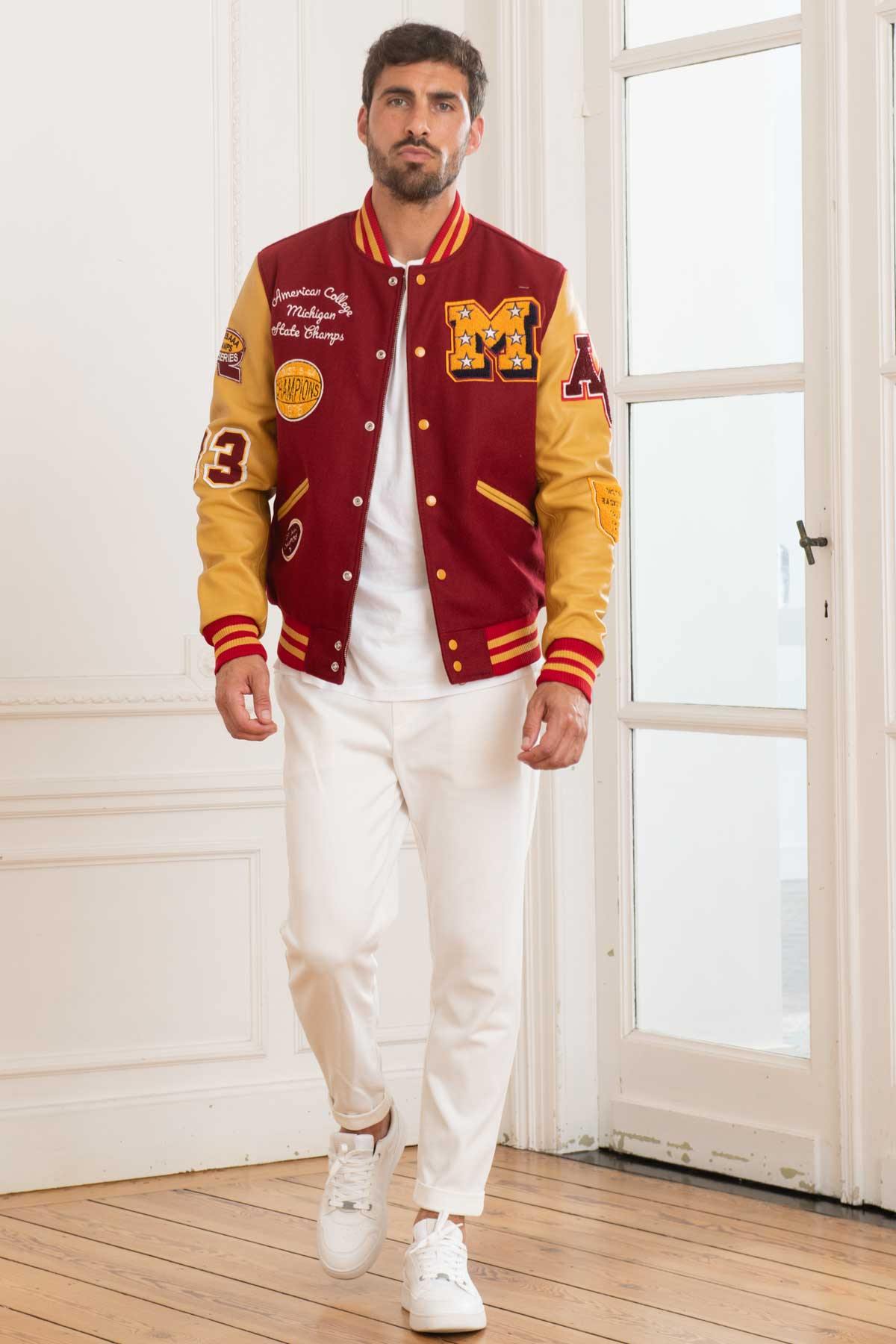 Red and yellow American teddy jacket - Image n°2