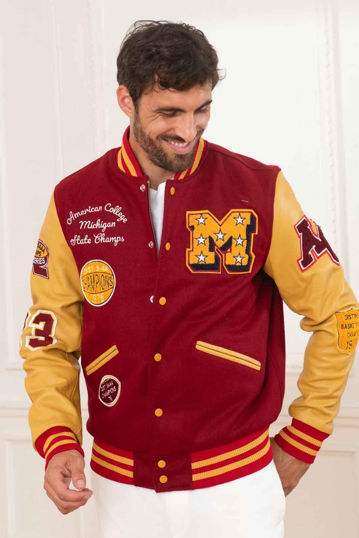 Red and yellow American teddy jacket - Image n°1